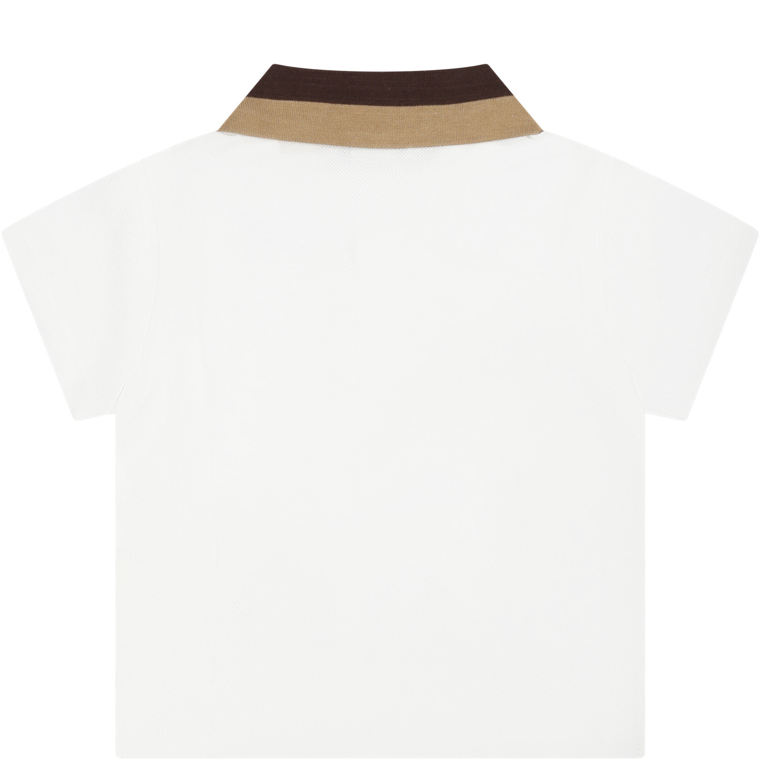 Shop Fendi White Polo Shirt For Baby Boy With Logo