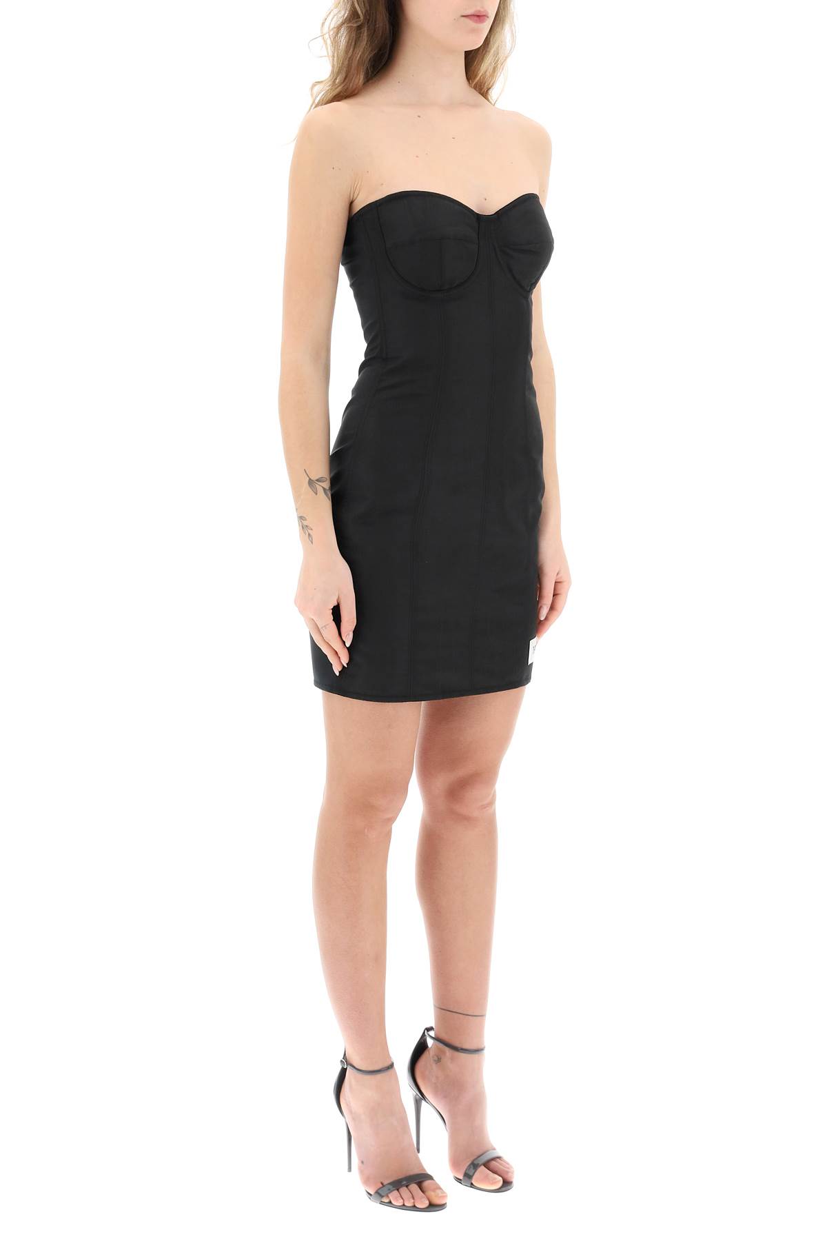Dolce & Gabbana Black Kim Kardashian Edition Sweetheart Neck Minidress In Nero