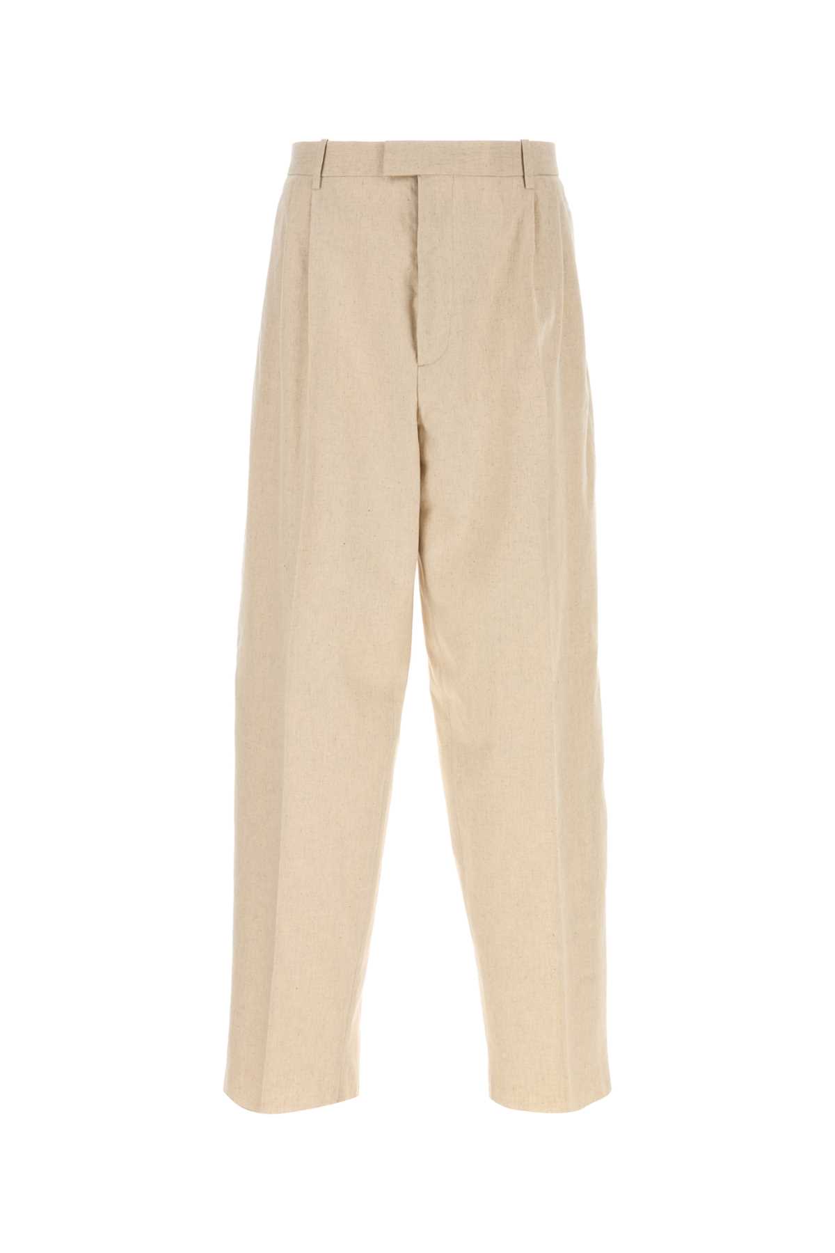 BOTTEGA VENETA MELANGE CREAM HEMP BLEND PANT 