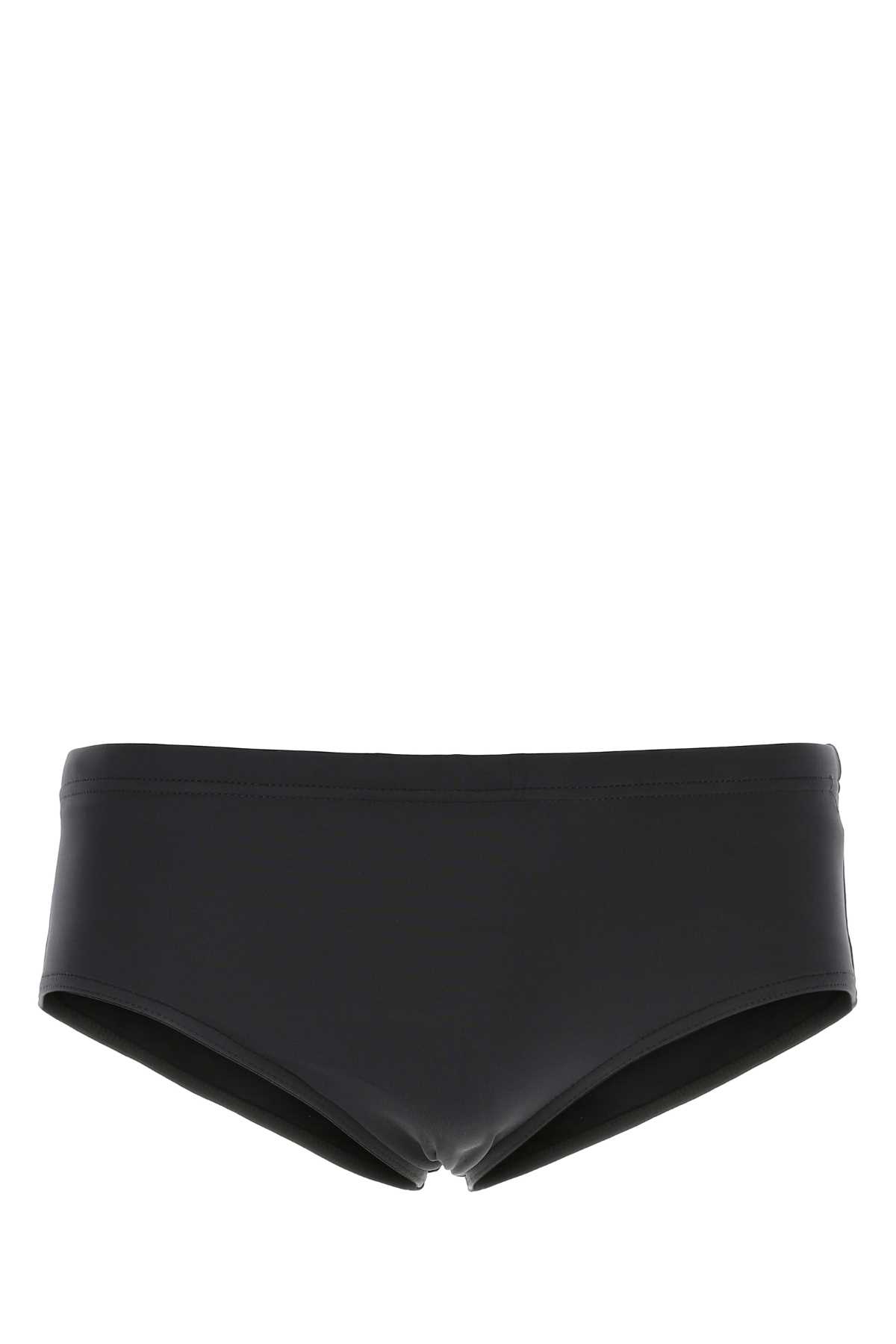 Black Stretch Nylon Swimming Brief