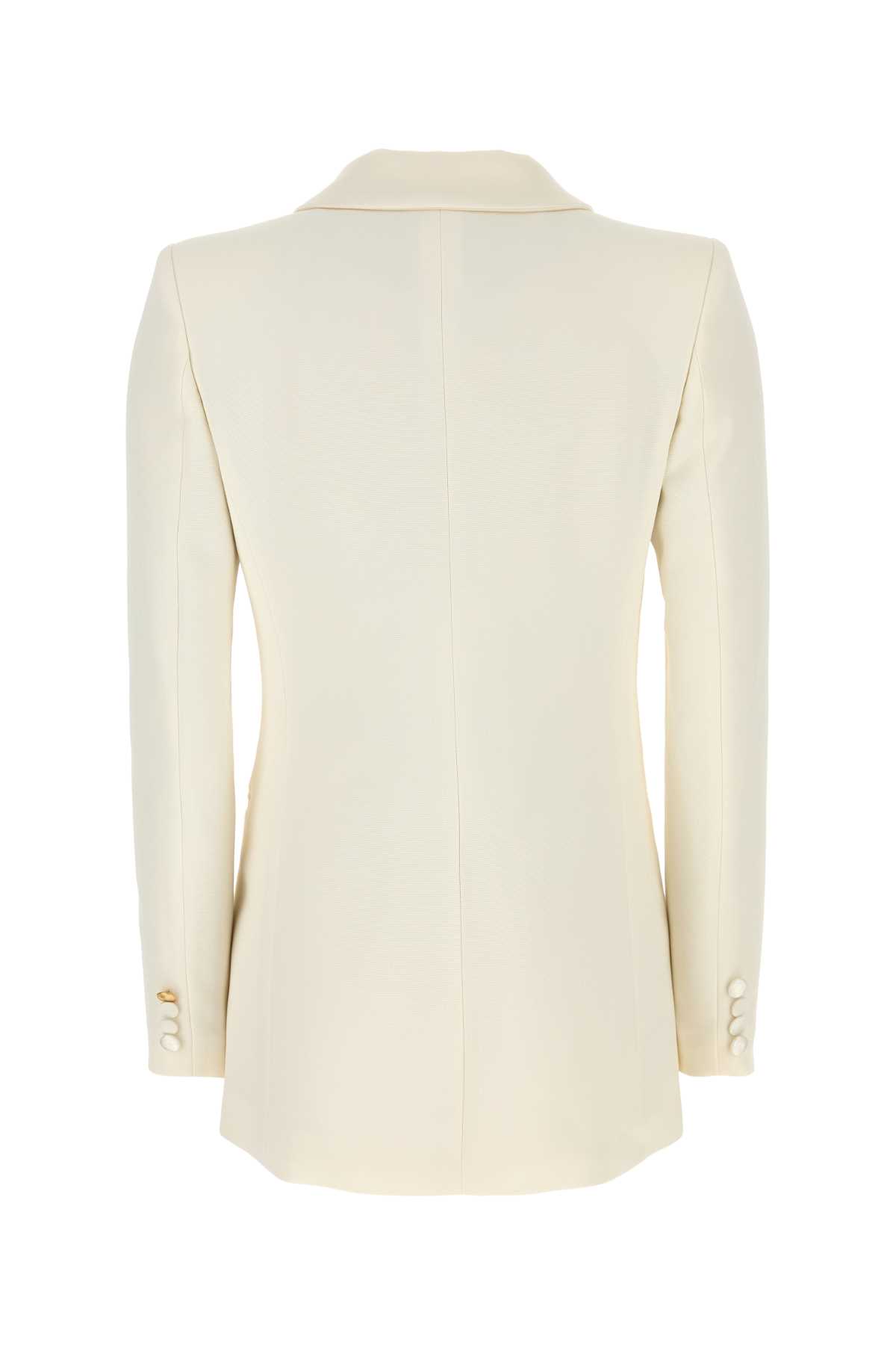 Shop Hebe Studio White Cady Blazer In Cream