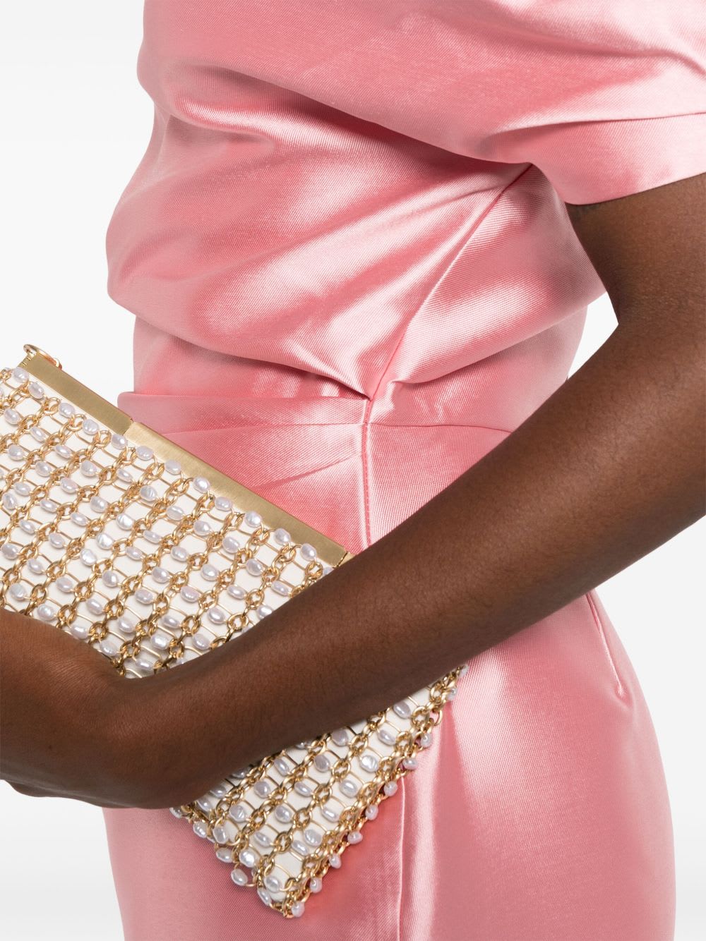 Solace London Ellison One-shoulder Faille Midi Dress In Pink