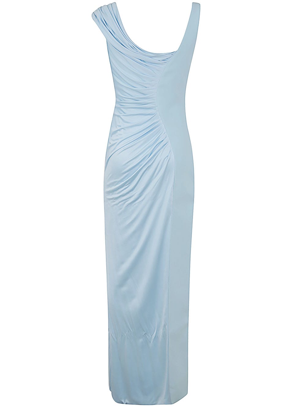 Shop Versace Gown Fabric Jersey In Pale Blue