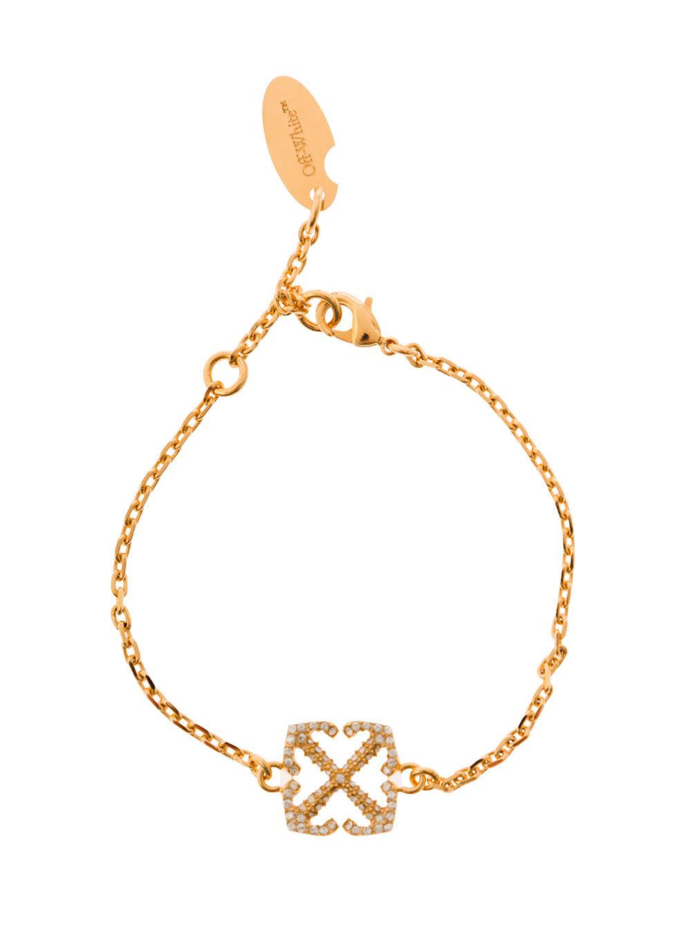 Shop Off-white Pave Arrow Bracelet Gold No Color In Oro