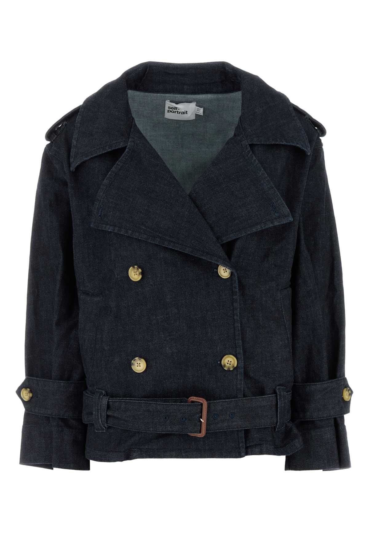 Stretch Denim Trench Coat