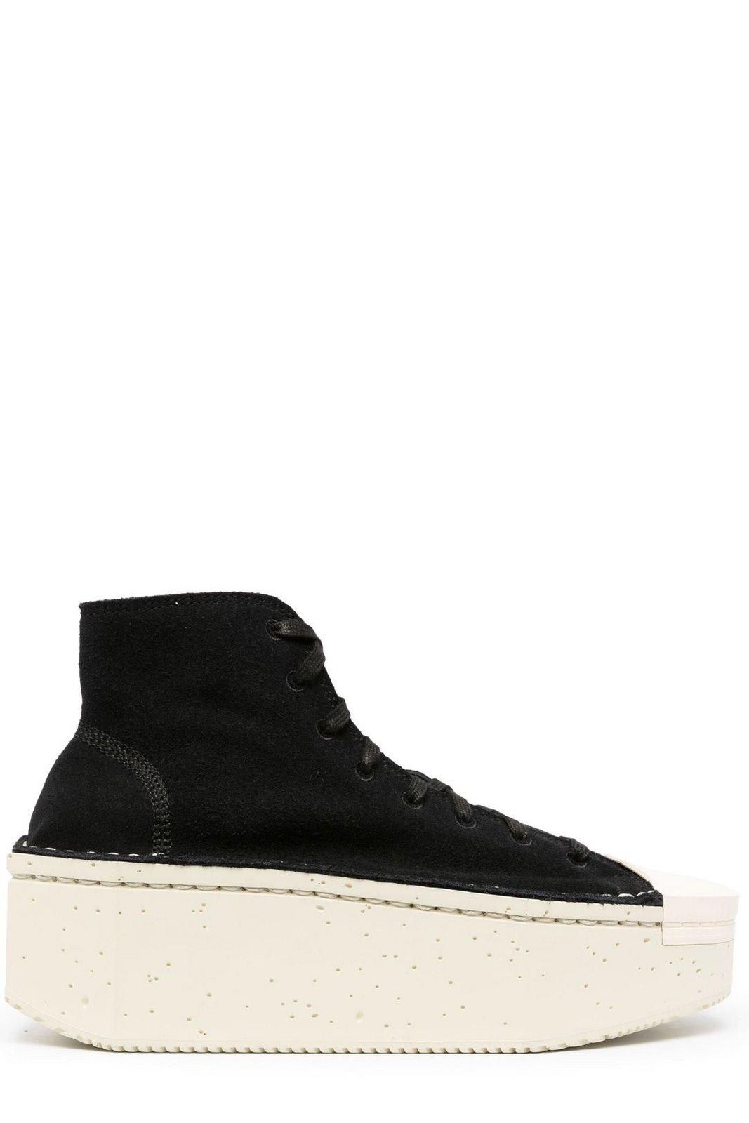 Y-3 Round-toe Platform Sneakers In Black