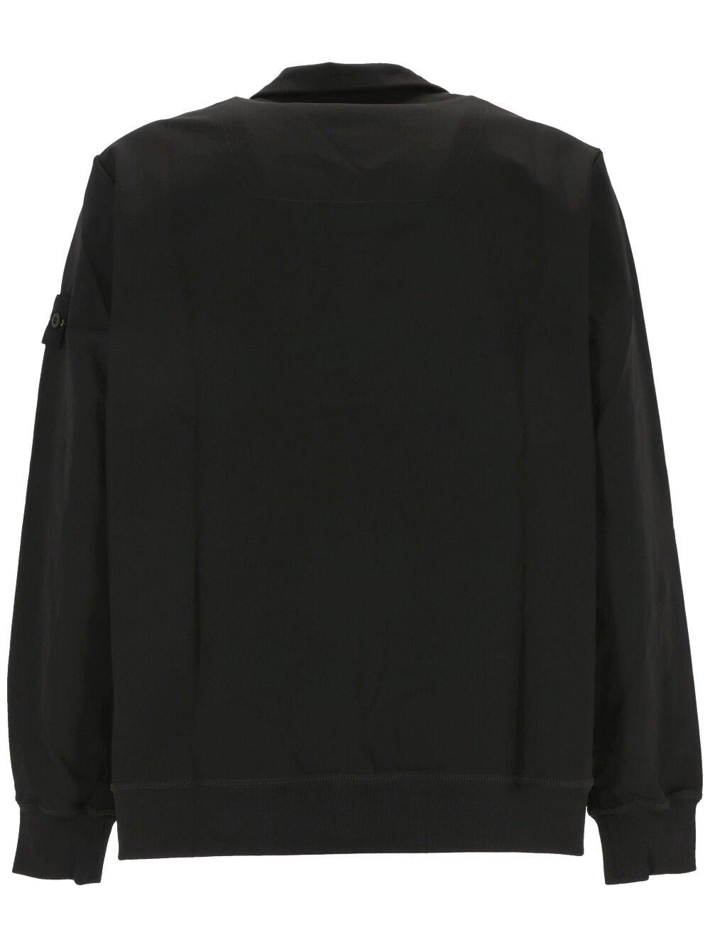 Shop Stone Island Zip-up Sweatshirt In Black