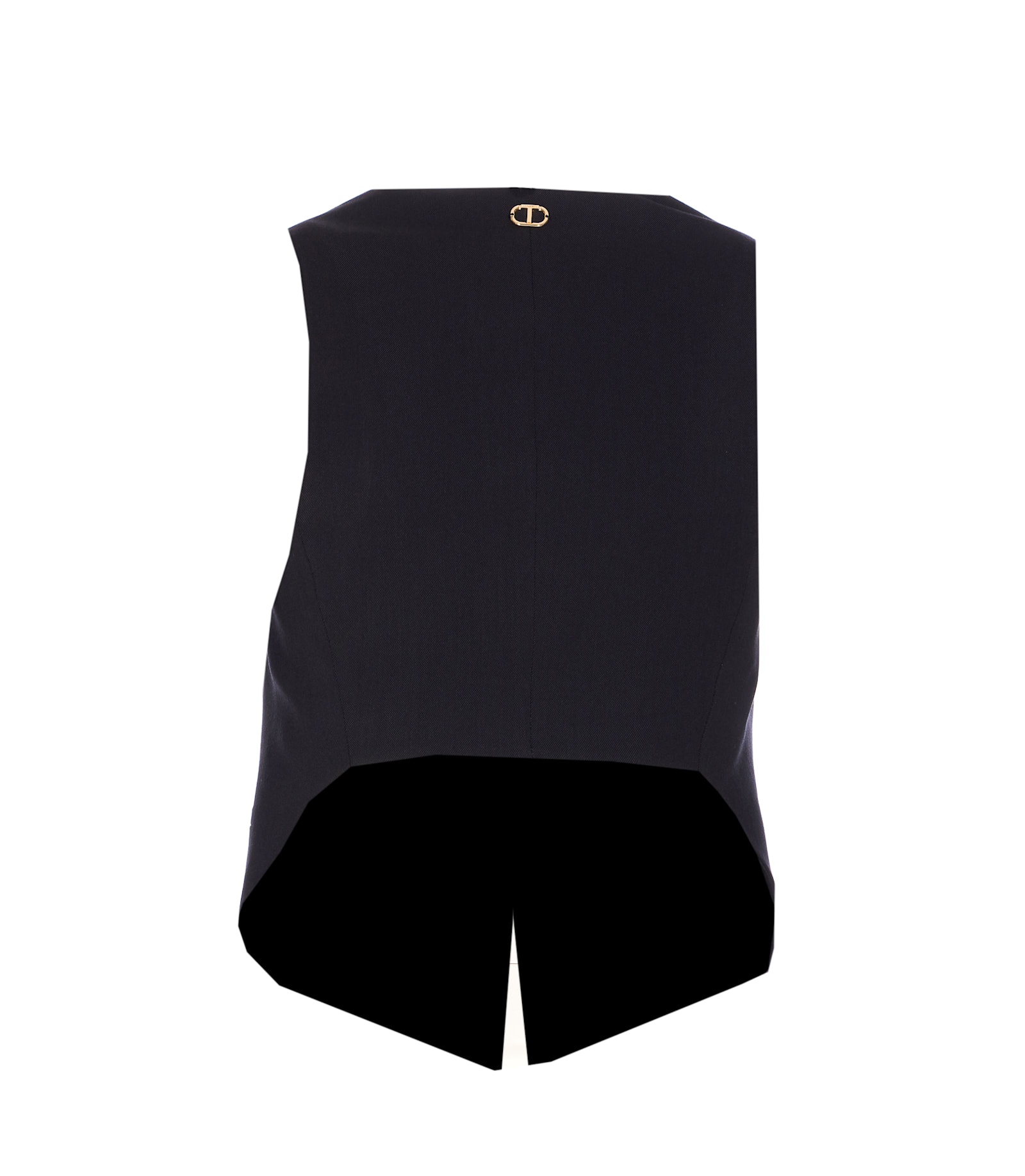 Twinset Sleeveless V-neckline Jacket Back Slit In Black
