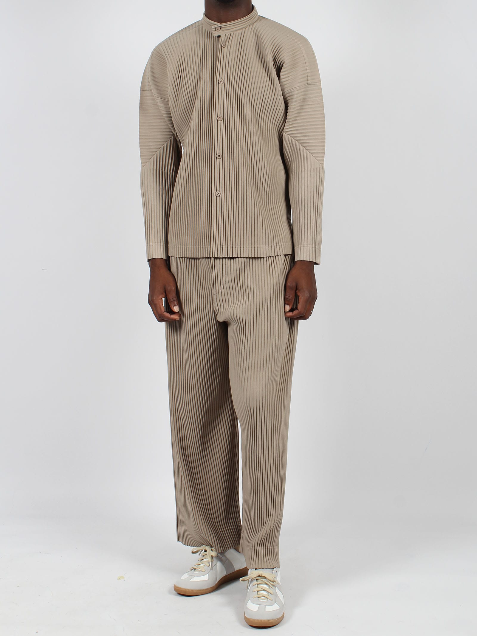 Shop Issey Miyake Mc September Trousers In Nude & Neutrals