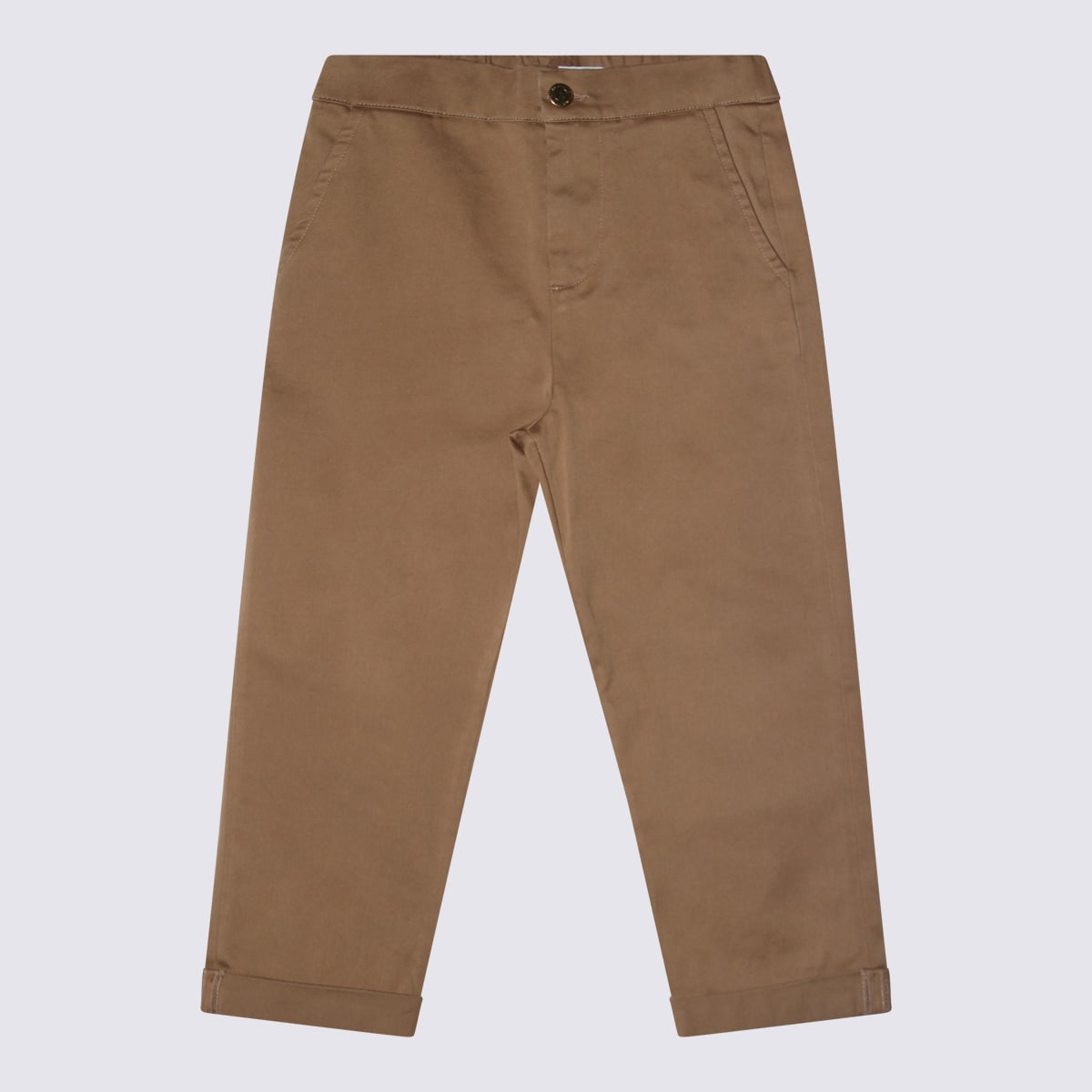 Shop Golden Goose Caramel Cotton Stretch Pants In Brown