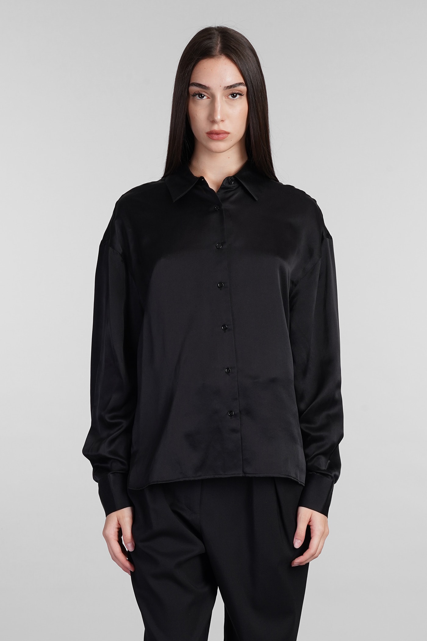 IRO JARILA SHIRT IN BLACK SILK 