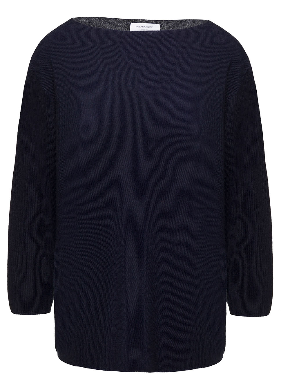 FABIANA FILIPPI BLUE BOAT NECK SWEATER IN WOOL BLEND WOMAN