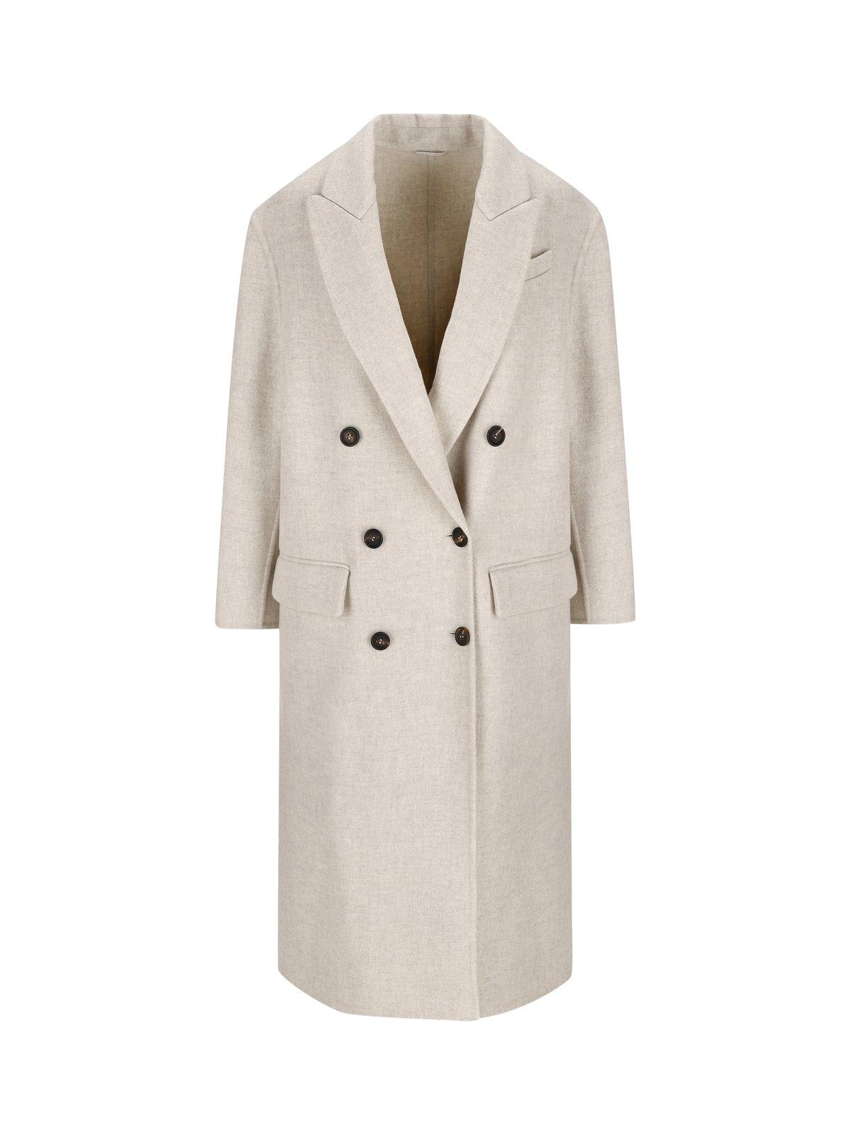 BRUNELLO CUCINELLI DOUBLE-BREASTED MID-LENGTH COAT