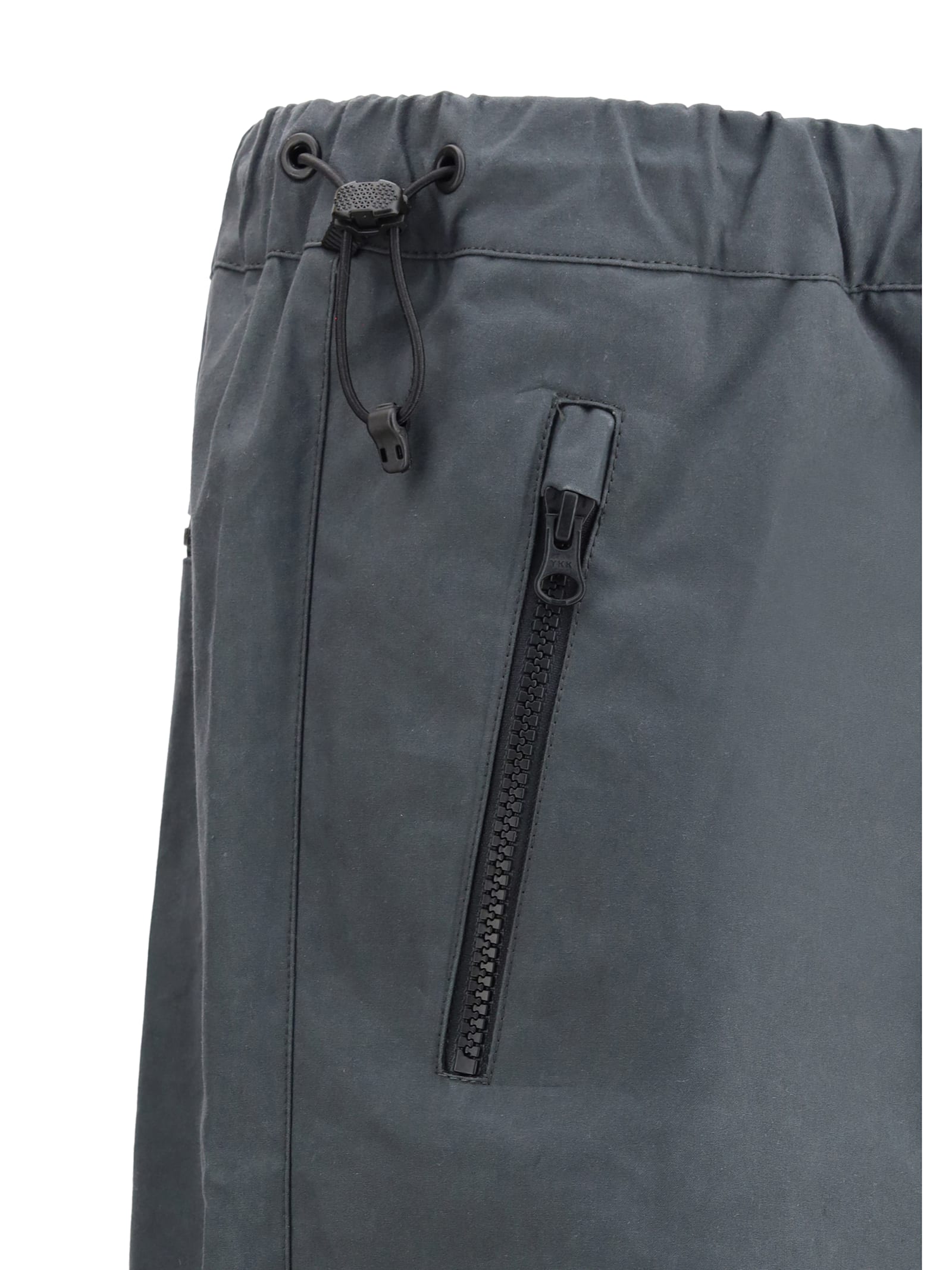Gr10k Adjustable Wide-leg Zipper Trousers Drawstring In Charcoal