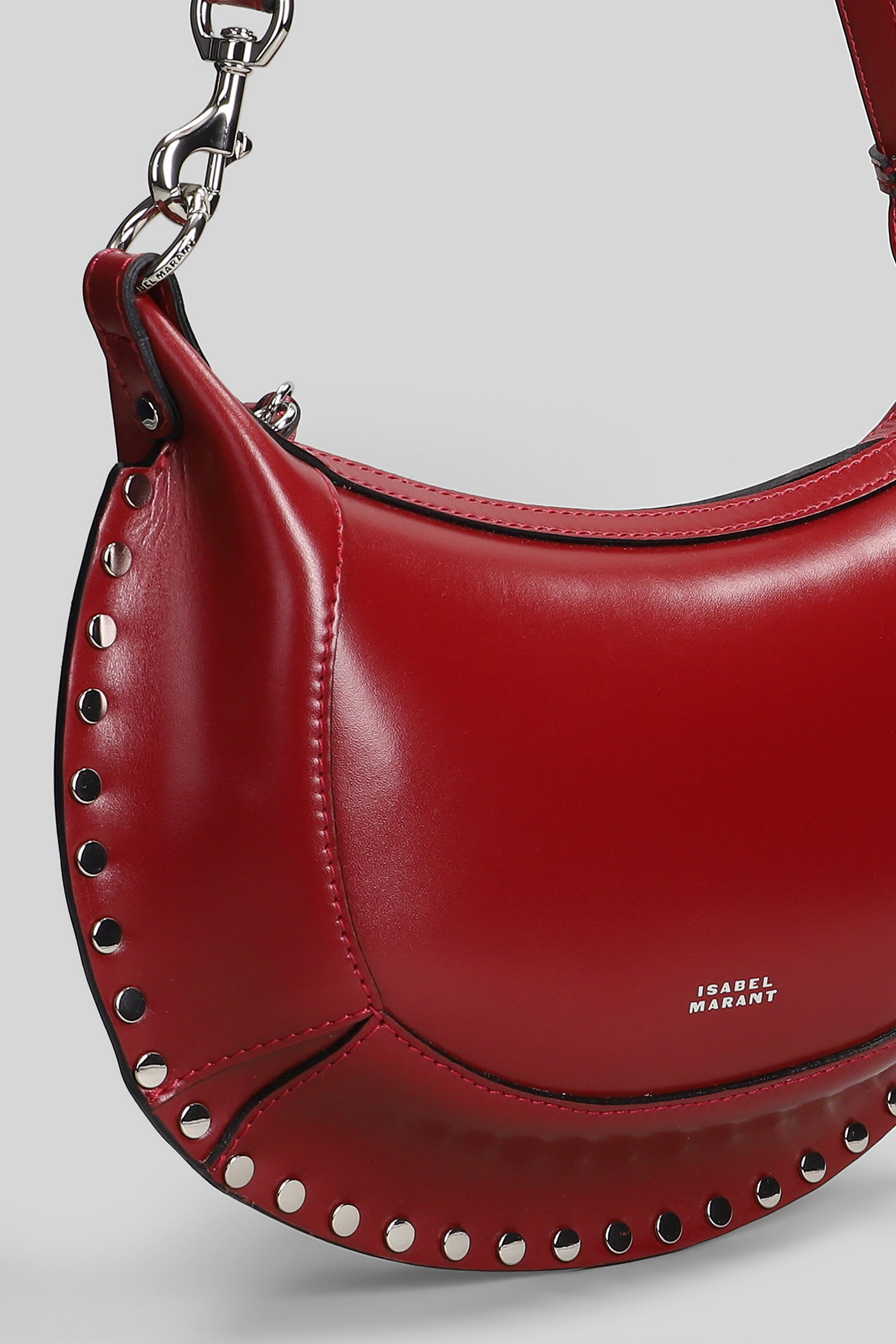 Isabel Marant Oskan Moon Shoulder Bag In Red Leather In Red