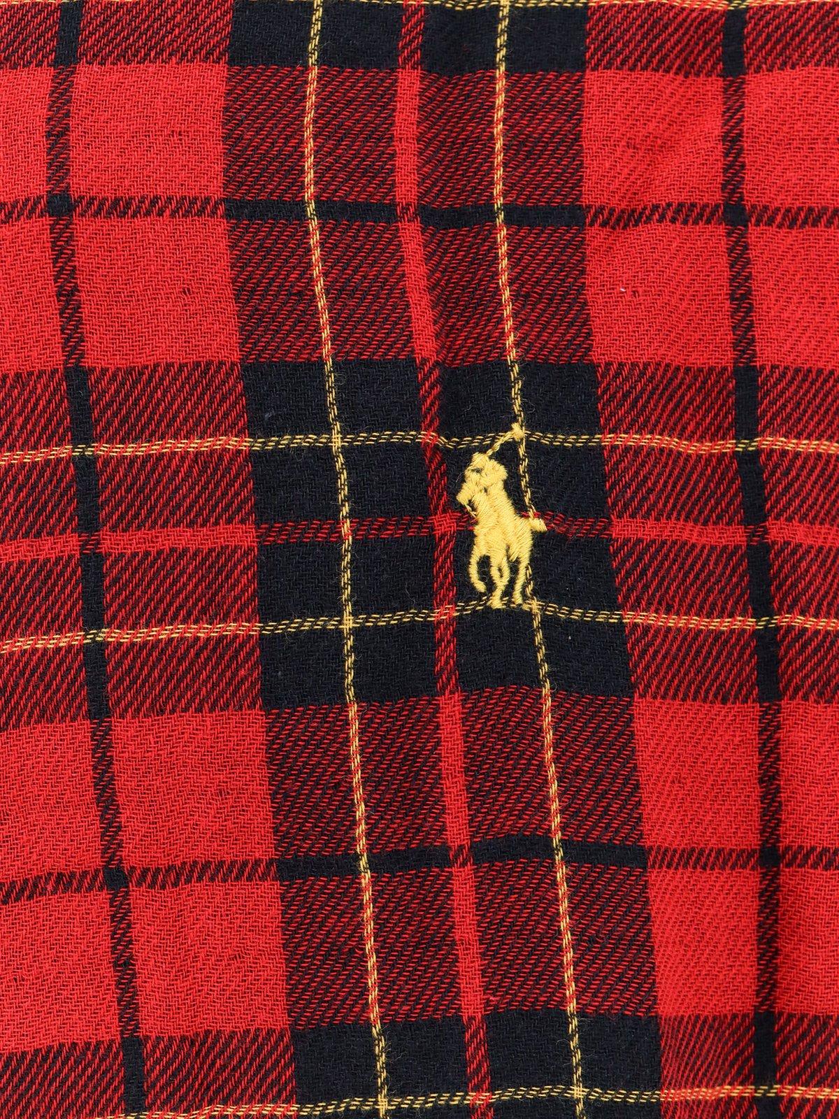 Shop Ralph Lauren Pony Embroidered Plaid Shirt In Red Black