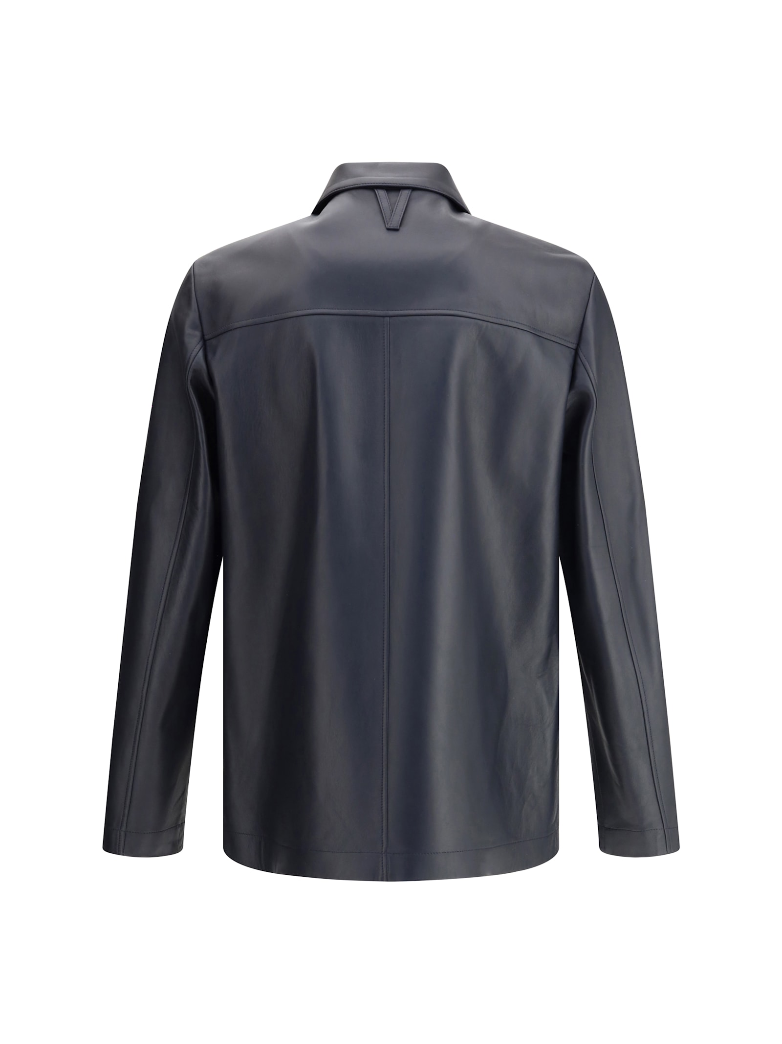 Valstar Luke Leather Jacket In Navy