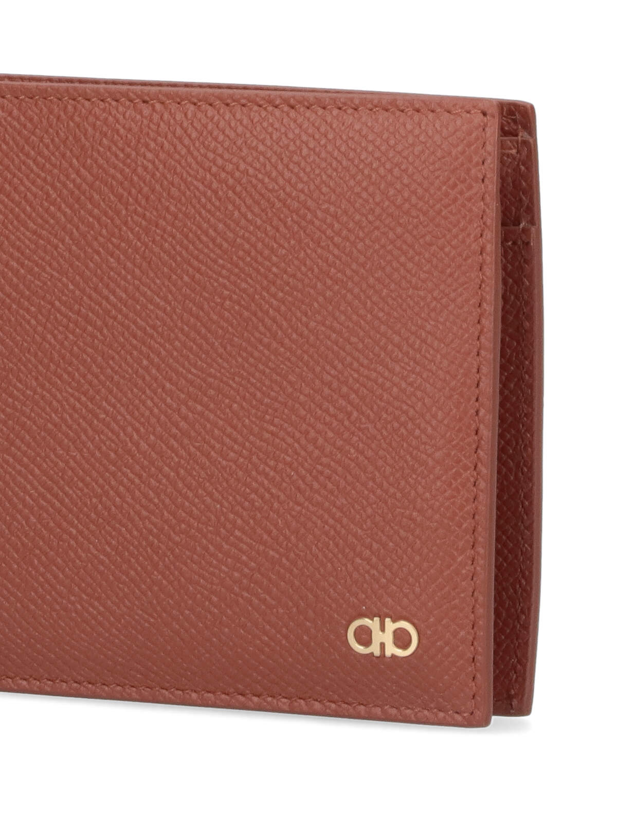 Shop Ferragamo Bi-fold Wallet Gancini In Brown