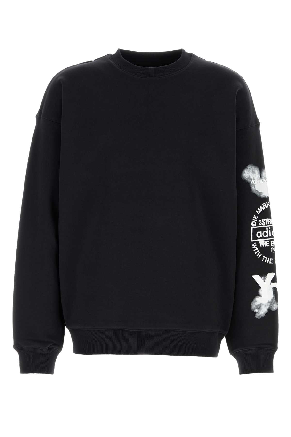 Y-3 Adidas Cloud-print Crew-neck Sweatshirt Clothing In Black