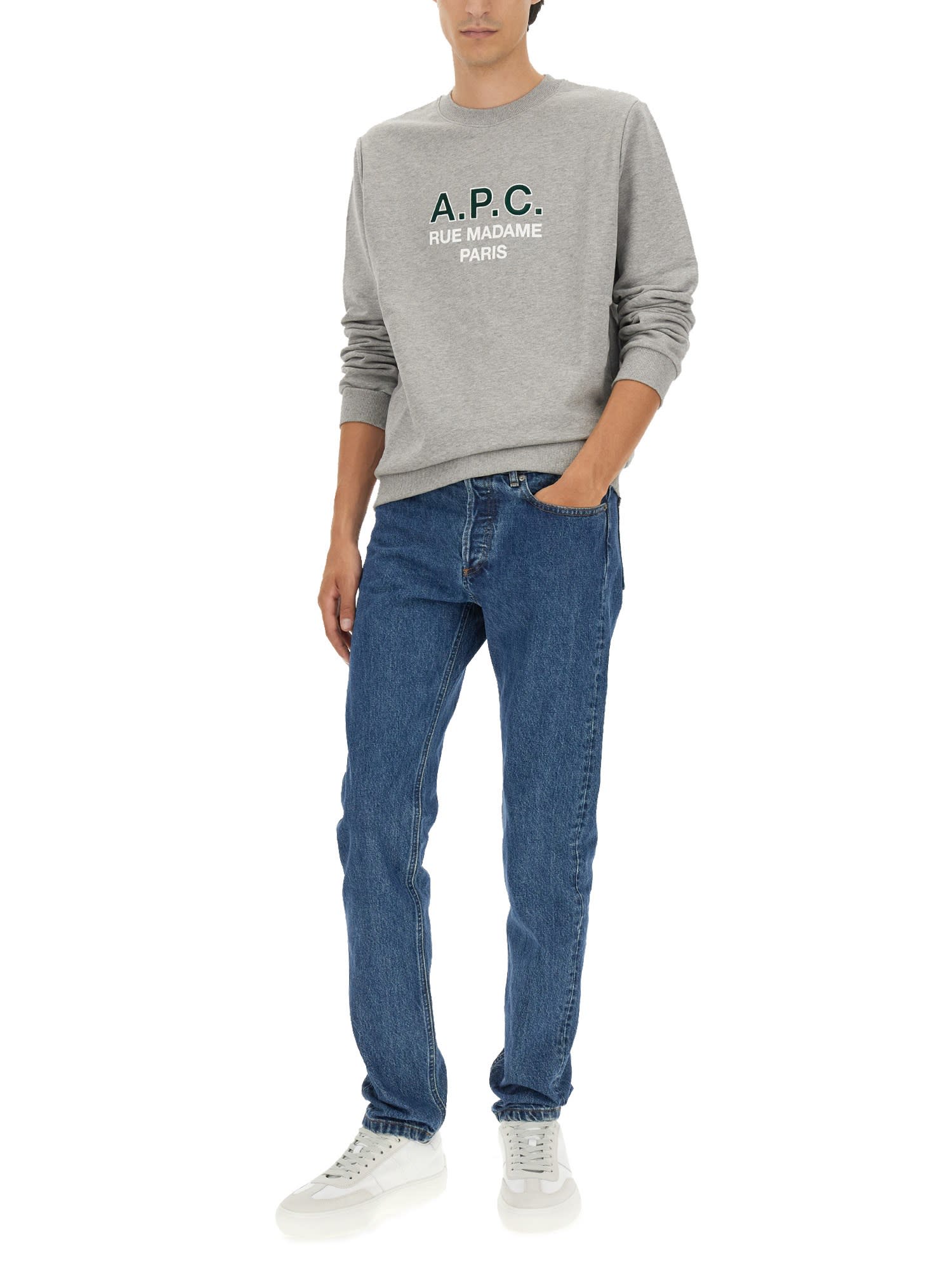 Apc A.p.c. Sweatshirt With Logo In Grigio