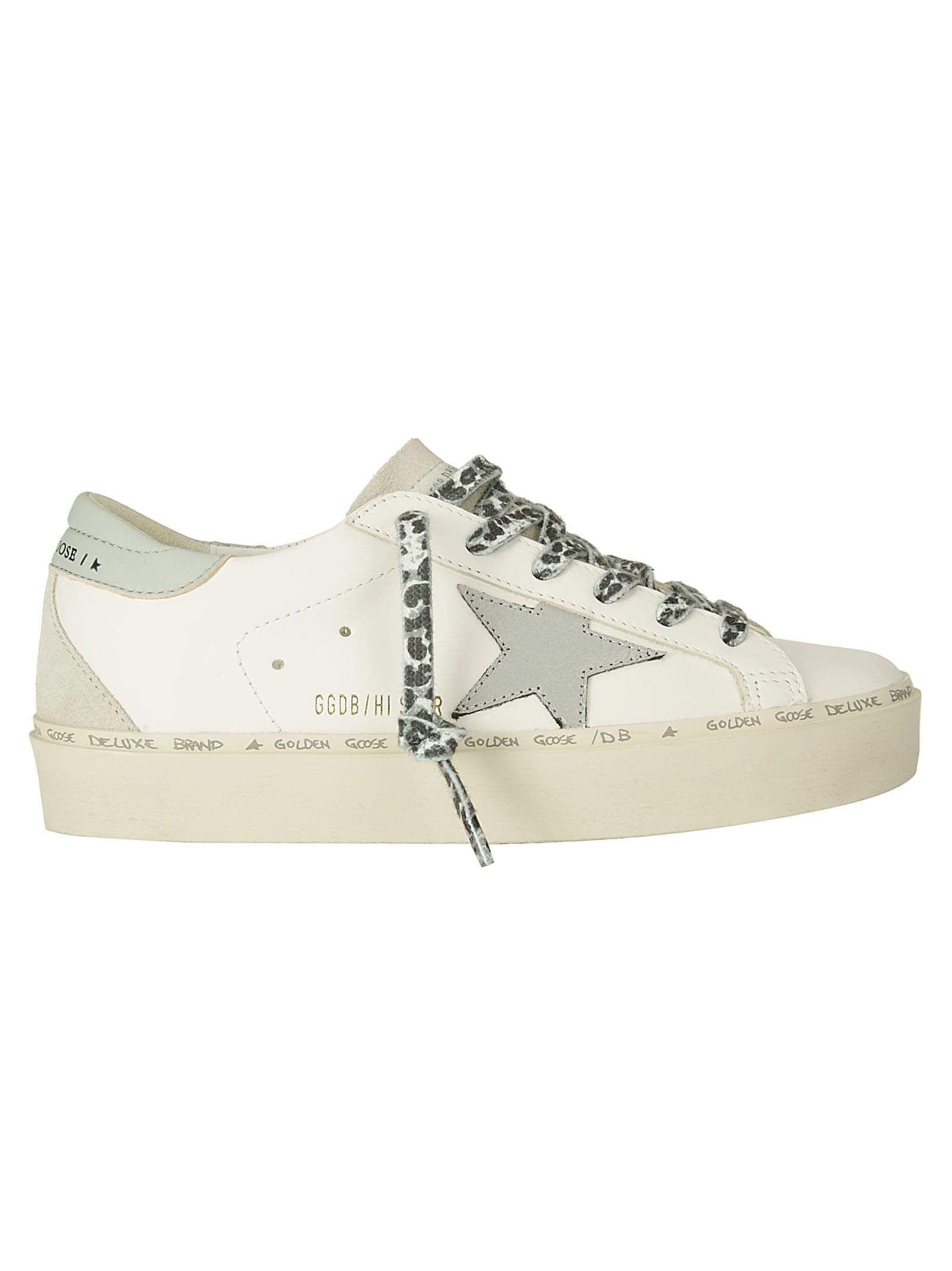 Golden Goose Hi Star Leather Upper And Star Nappa Heel Suede Sp In Optic White/gray Dawn/orchid Hush/aqua Grey/ice