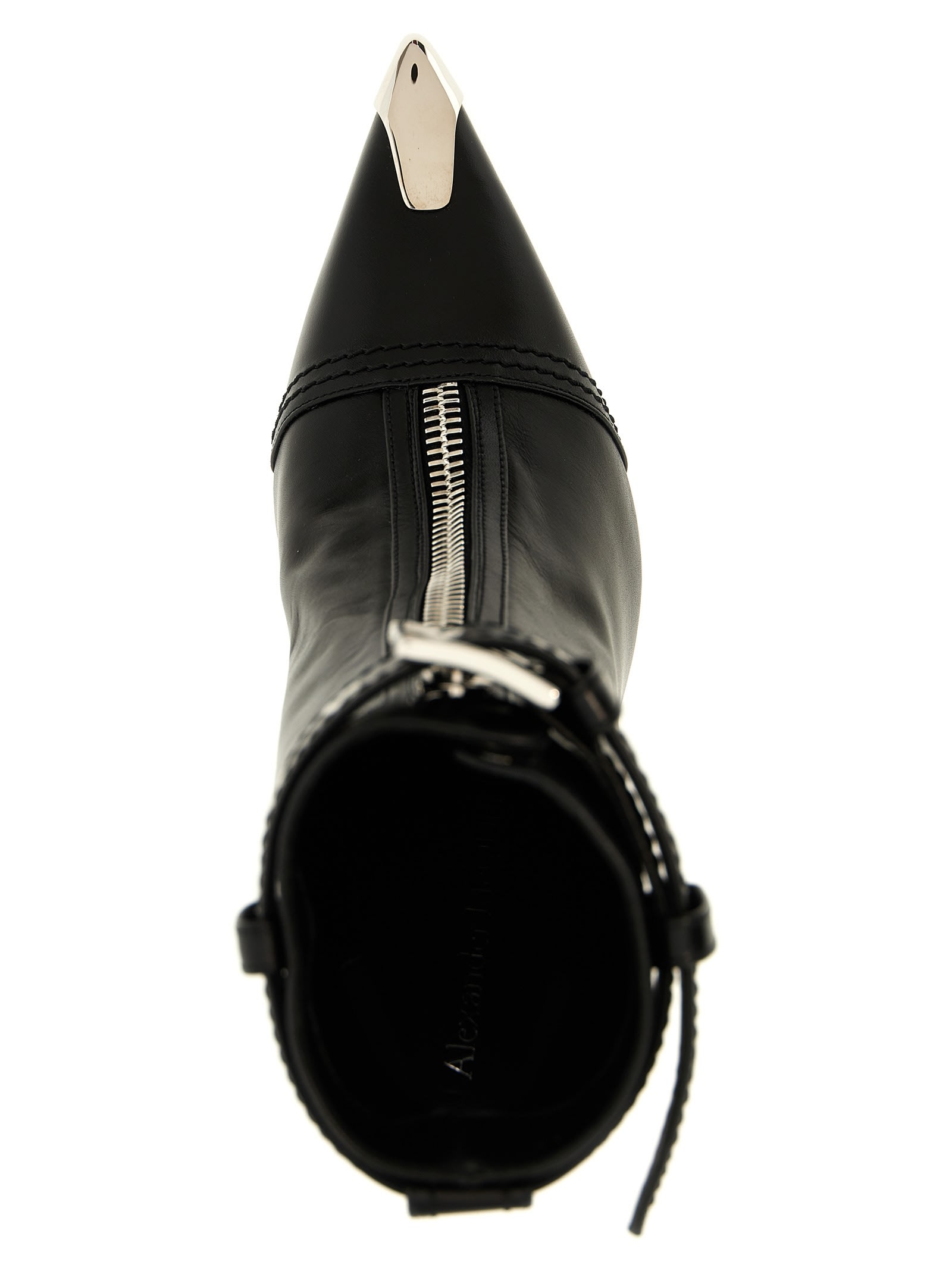 Shop Alexander Mcqueen Slash Biker Ankle Boots In Black