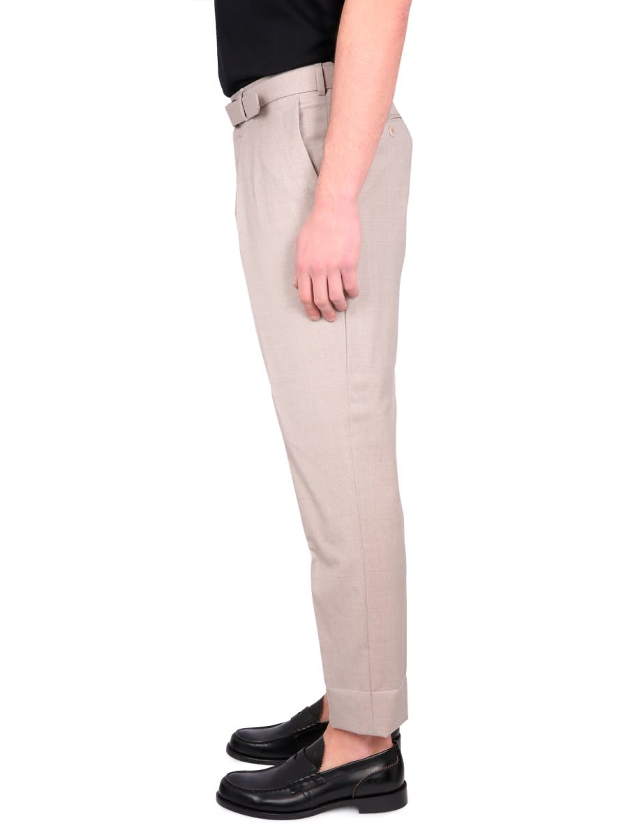 Brioni Cuffed Hem Pleated Front Trousers In Beige