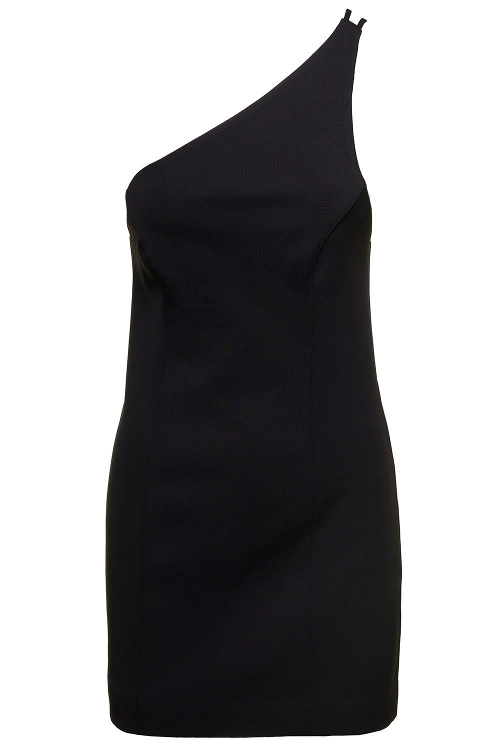 Shop Gauge81 Colorado One Shoulder Mini Black Dress In Viscose Blend Woman