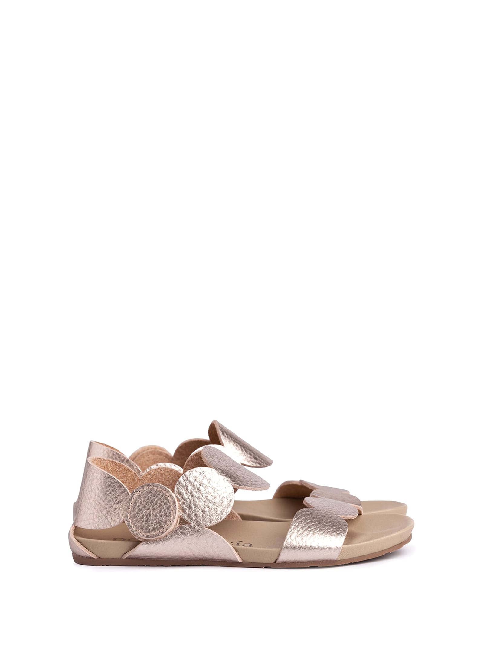 Jeanne Sandal In Laminated Grained Leather