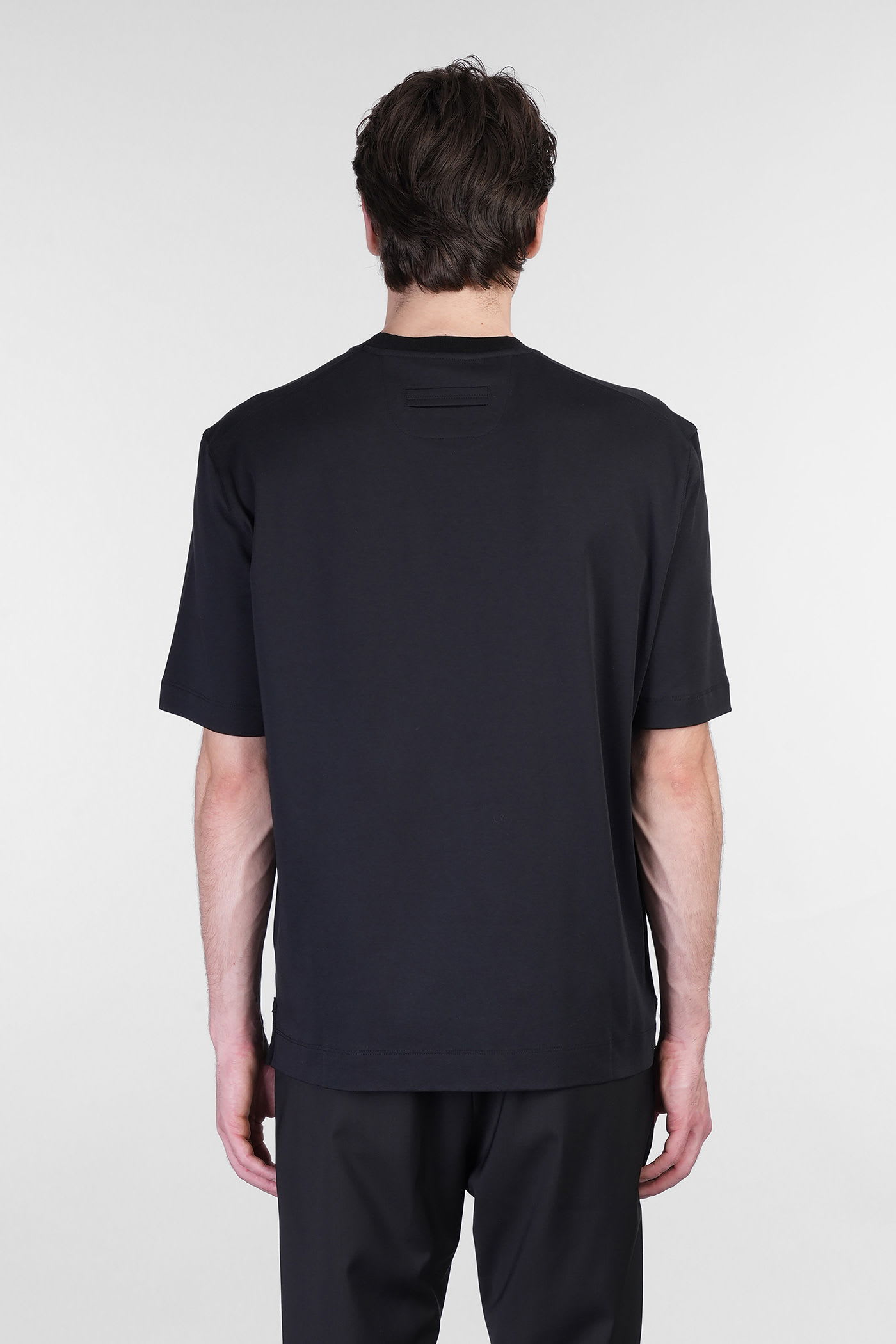 Shop Zegna T-shirt In Black Cotton