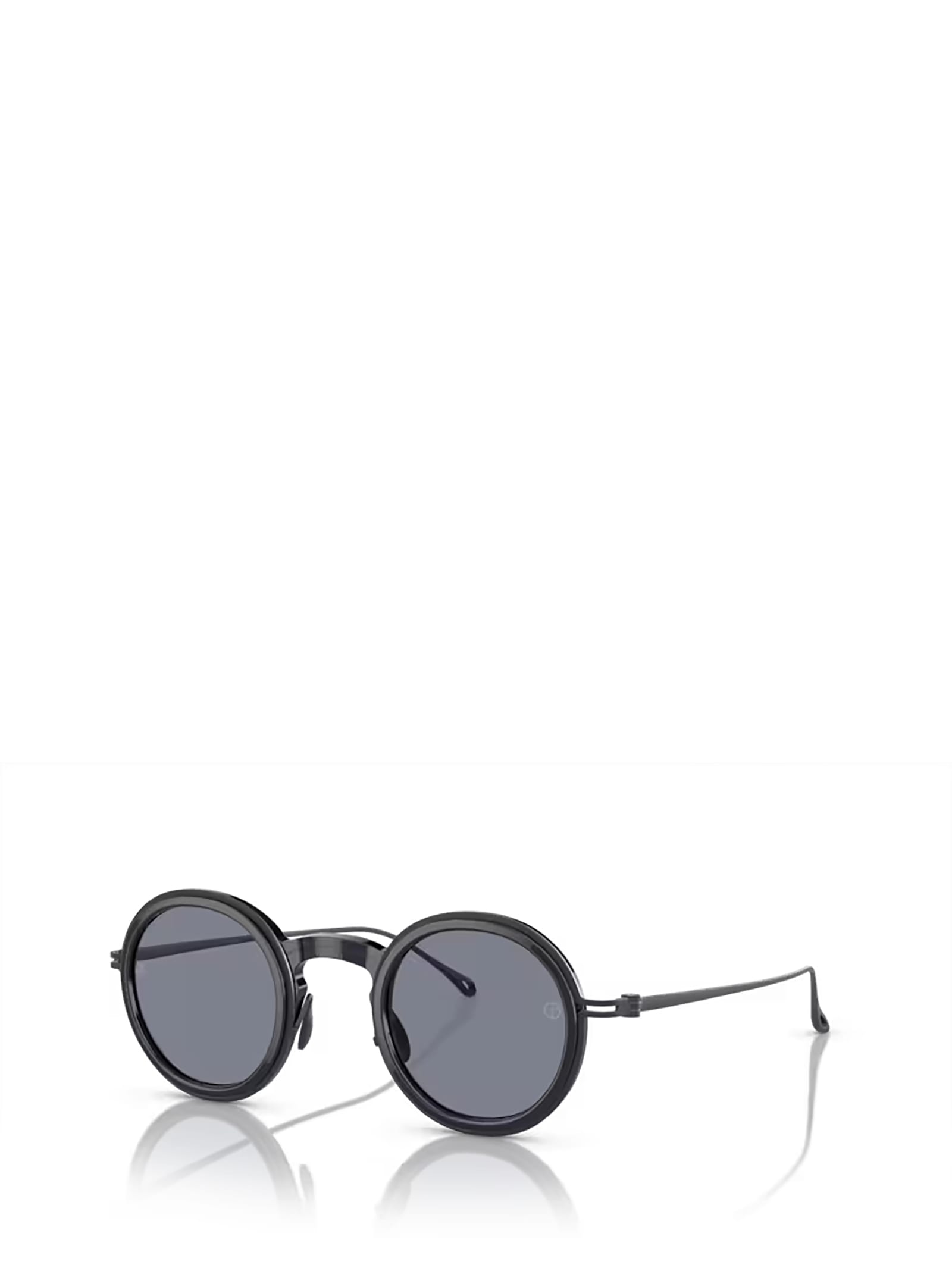 Shop Giorgio Armani Ar6147t Shiny Transparent Blue Sunglasses