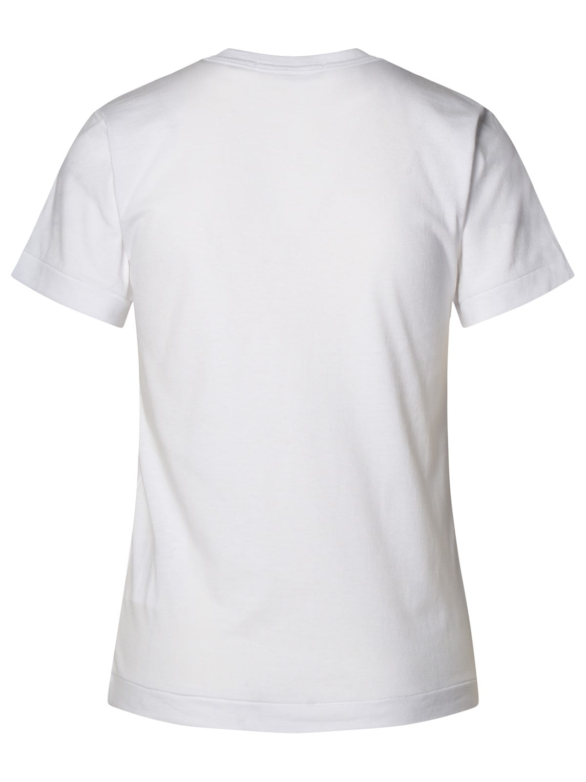 Shop Comme Des Garçons Play White Cotton T-shirt In Violet