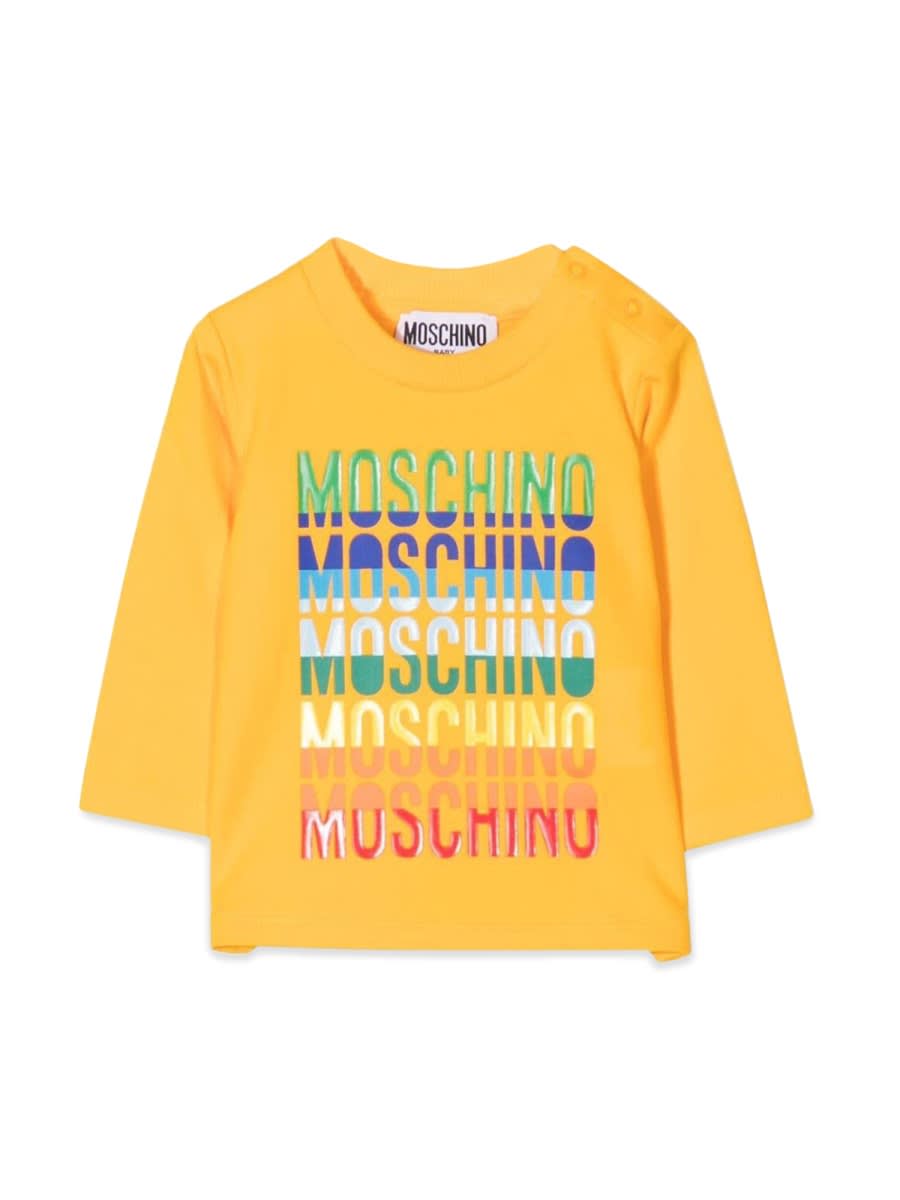 Moschino Babies' T-shirt Con Logo In Yellow