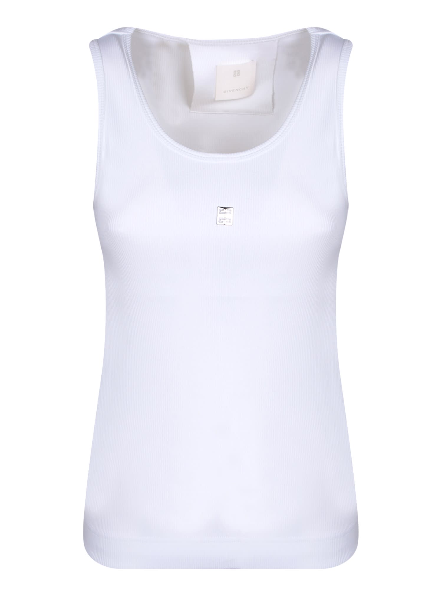 Givenchy Logo Black Tank Top In White