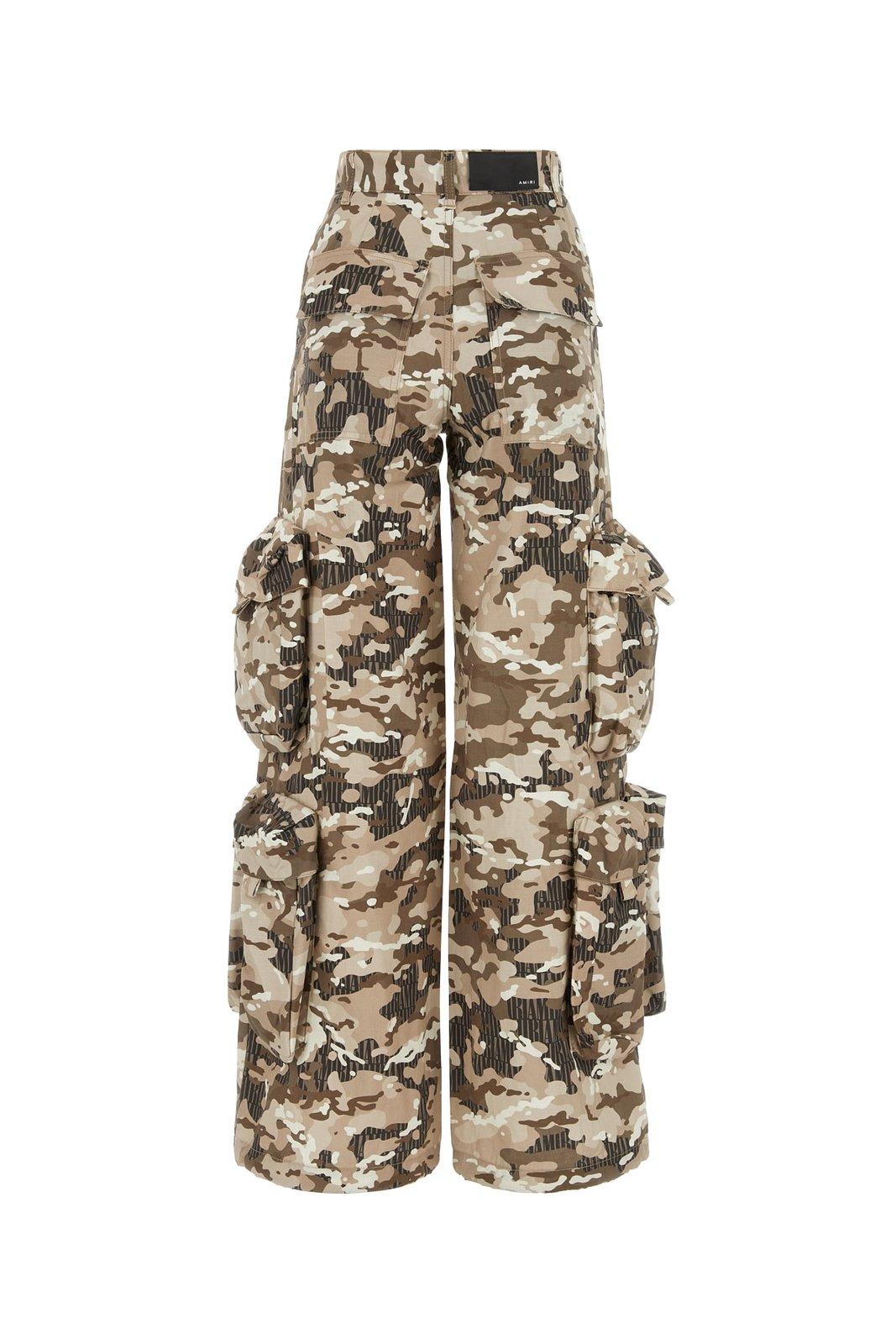 Shop Amiri Camouflage-pattern Drawstring-cuff Cargo Pants In Brown