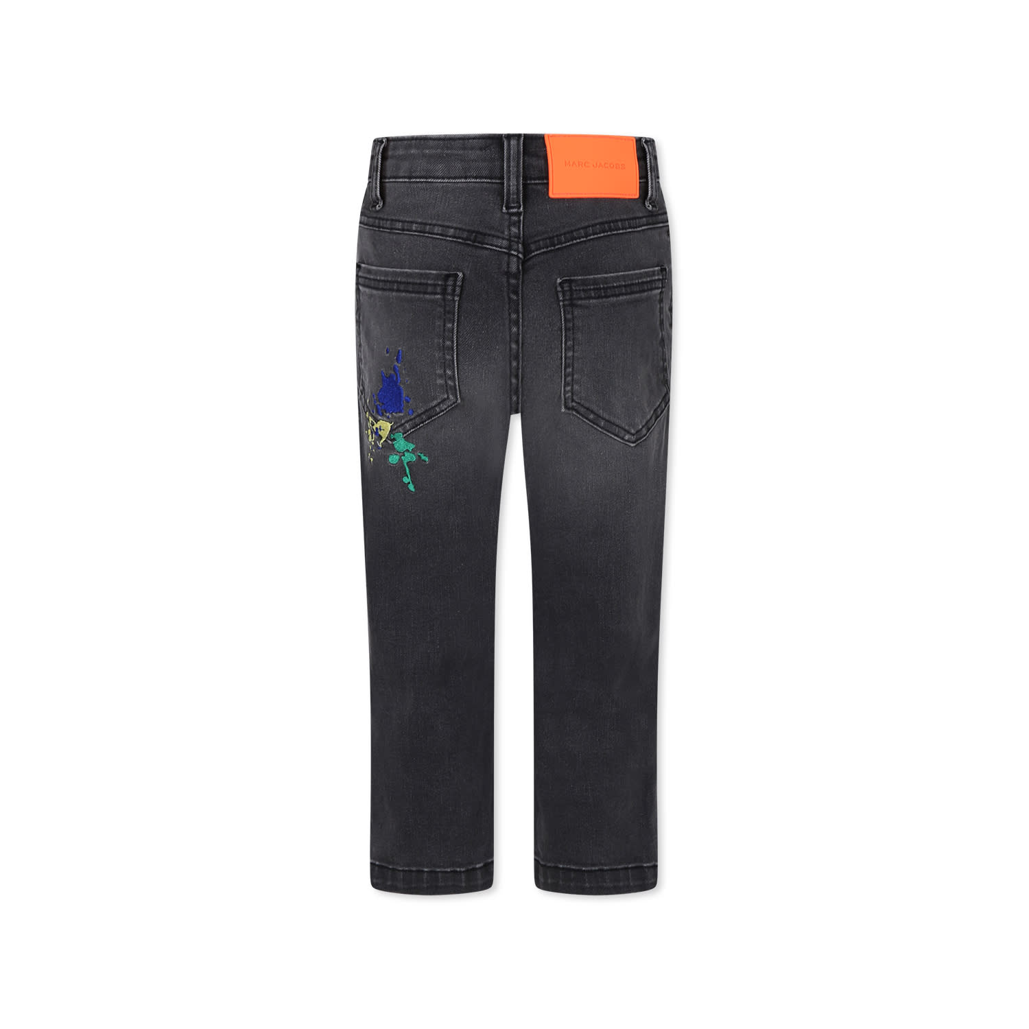 Marc Jacobs Grey Jeans For Boy With Embroidery In Grey