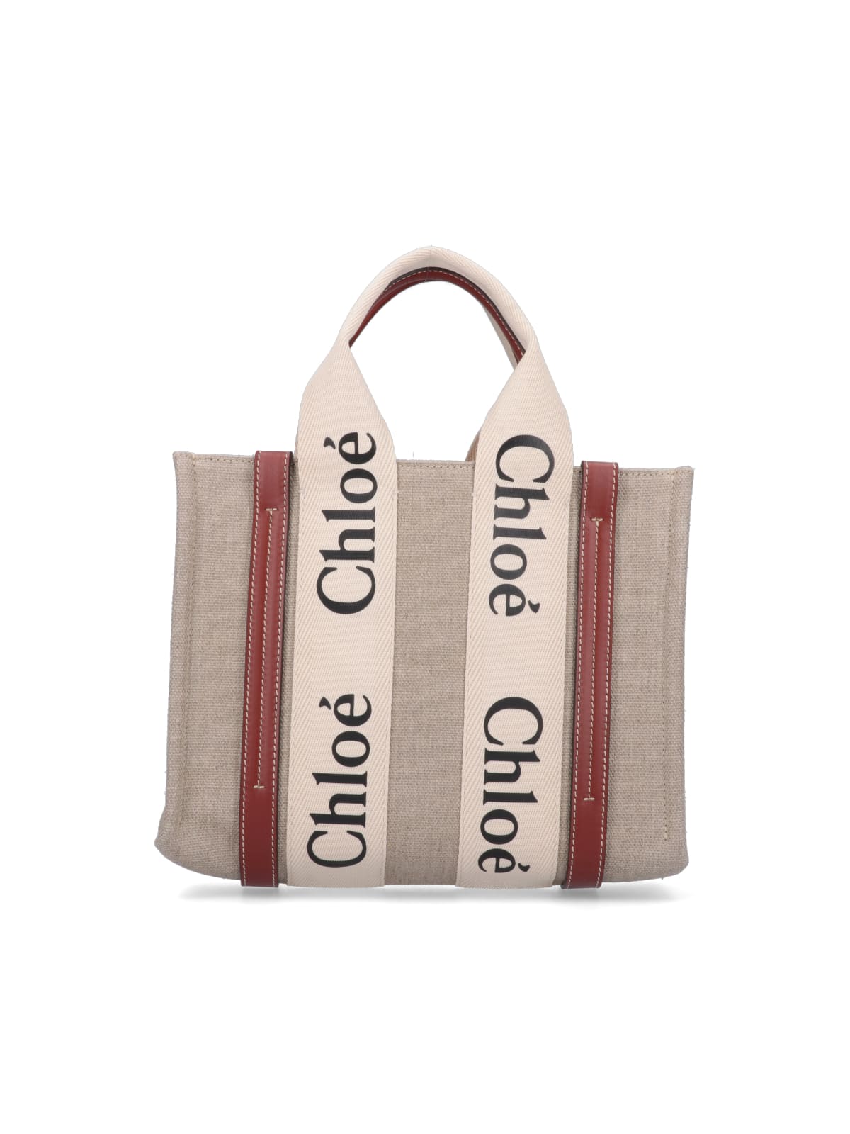 Chloé Multicolor Fabric Small Woody Shopping Bag