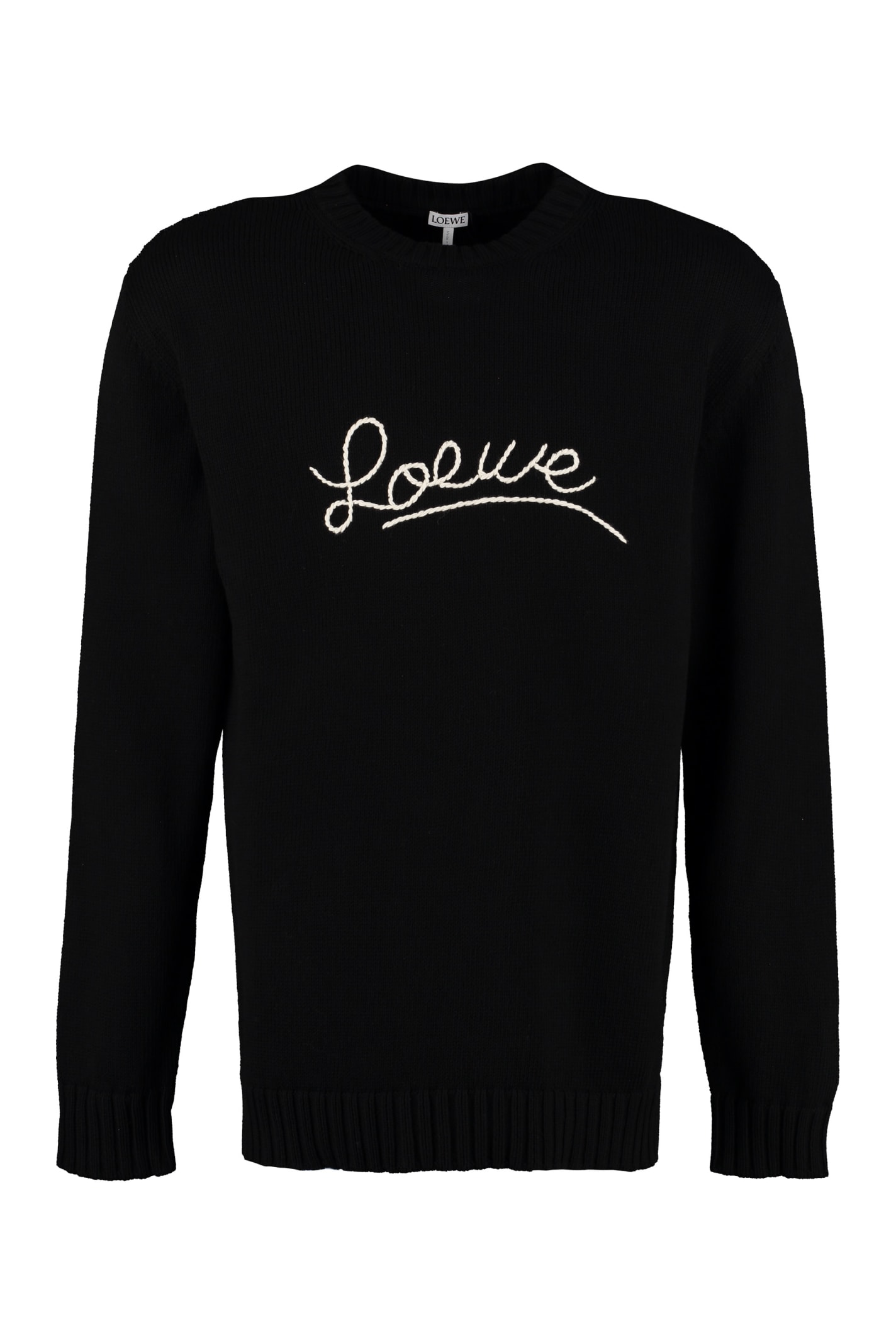 Loewe Loewe Logo Embroidered Cotton Sweater black 10994802 italist