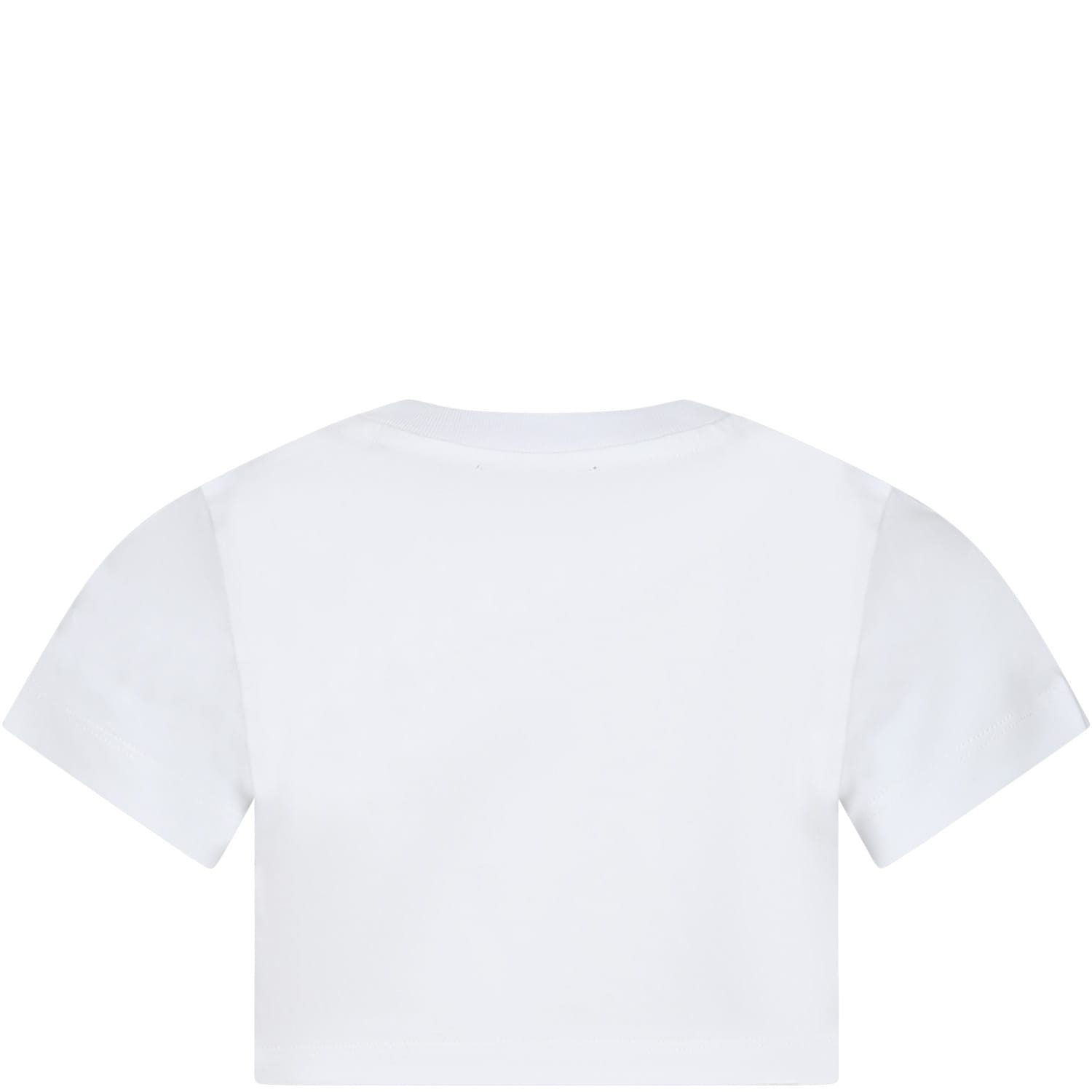 Balmain T-shirt Blanc Pour Fille Avec Logo In White