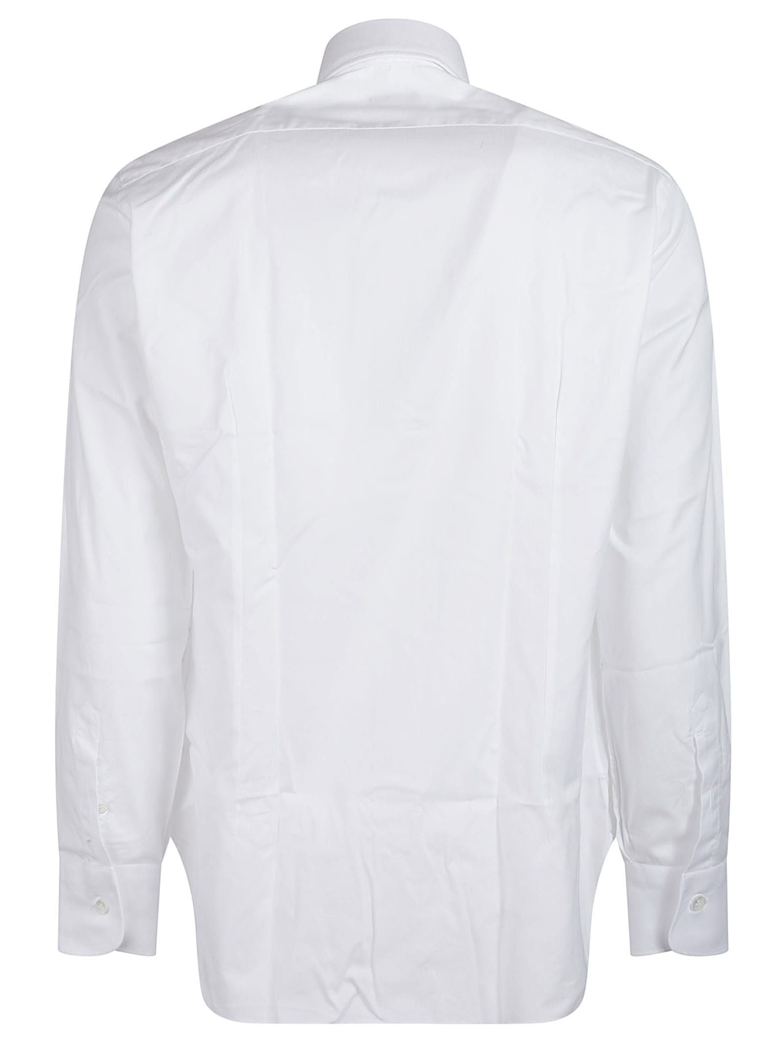 Barba Napoli Long Sleeve Neck Shirt In Bianco