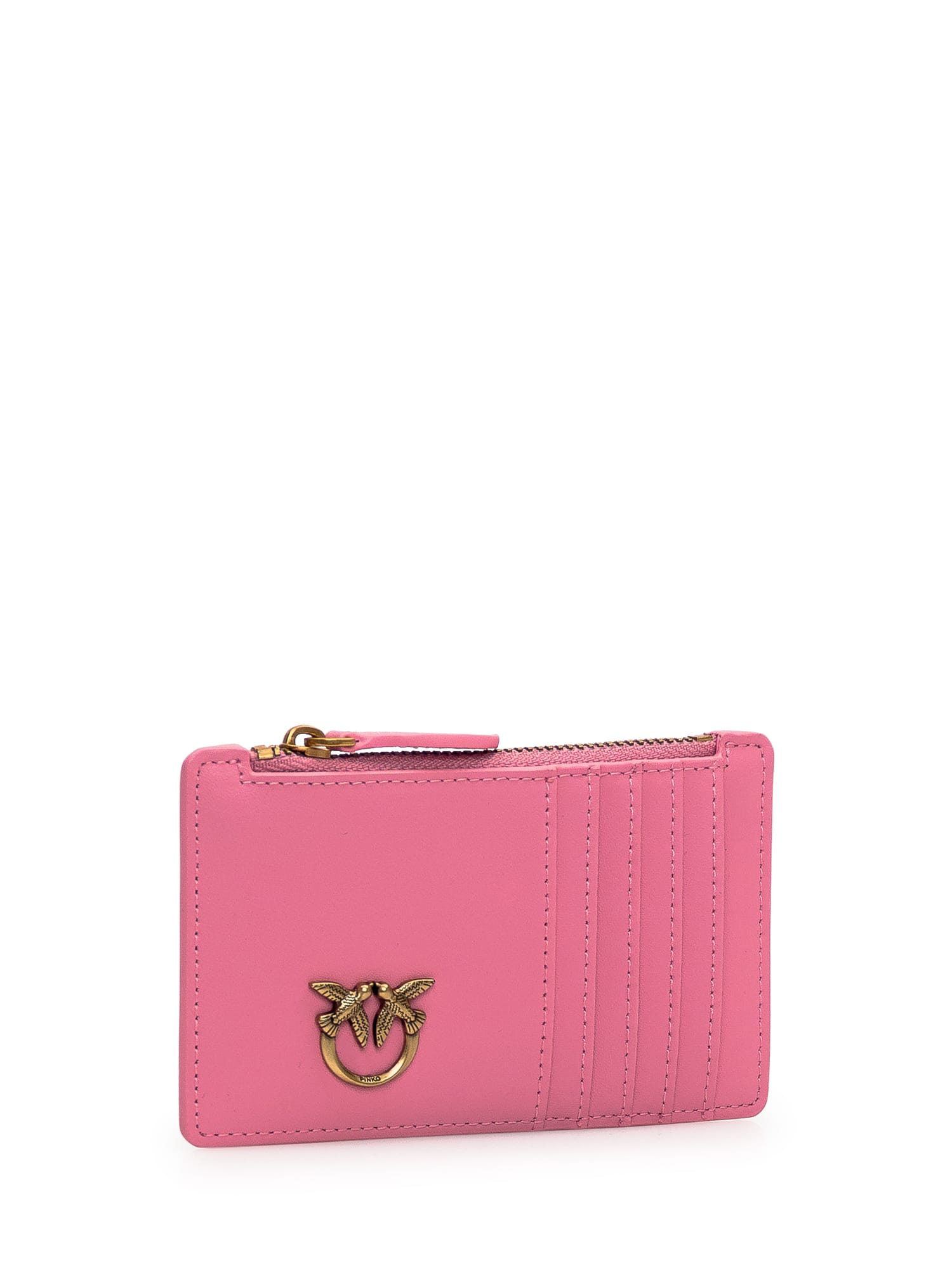 Shop Pinko Cardholder With Logo In Pink