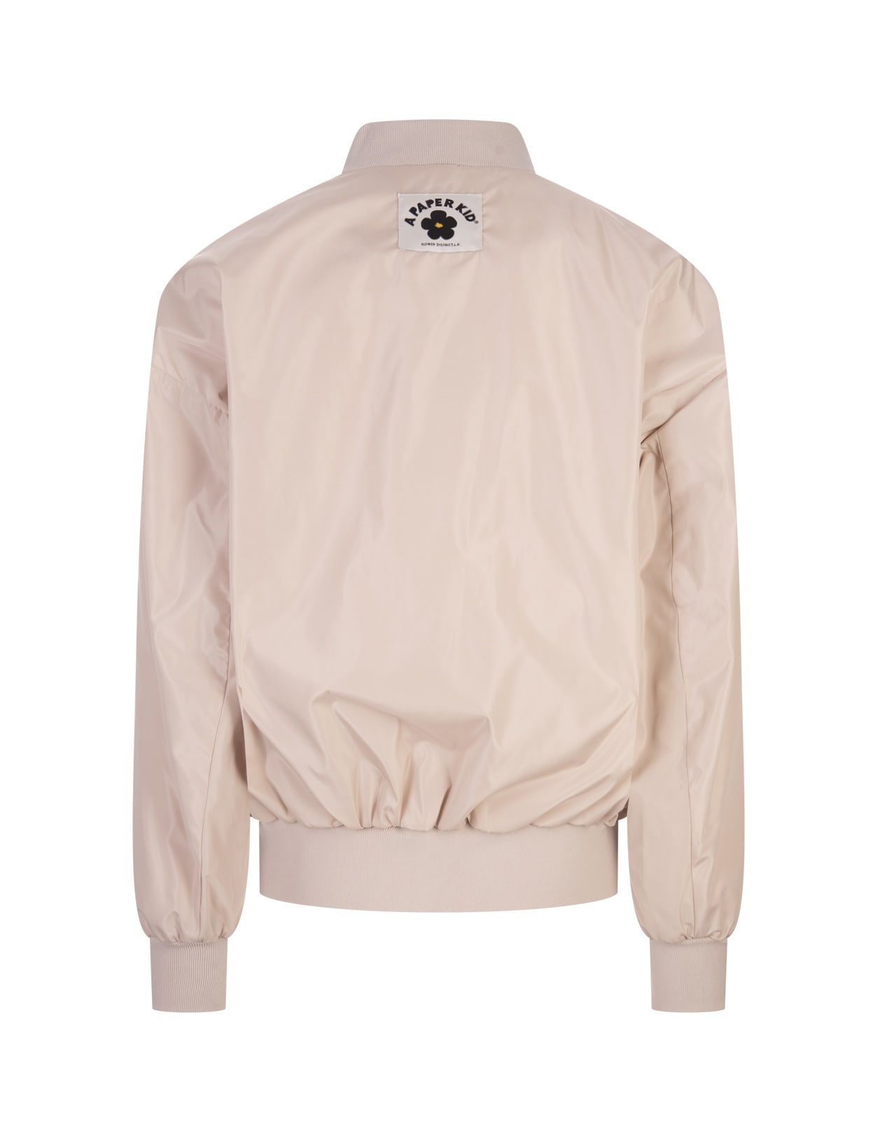 Shop A Paper Kid Sand Technical Fabric Bomber Jacket With Logo In Brown