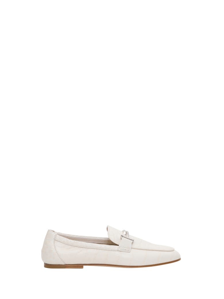 Tod's Tod S Front Double T Classic Loafers In White