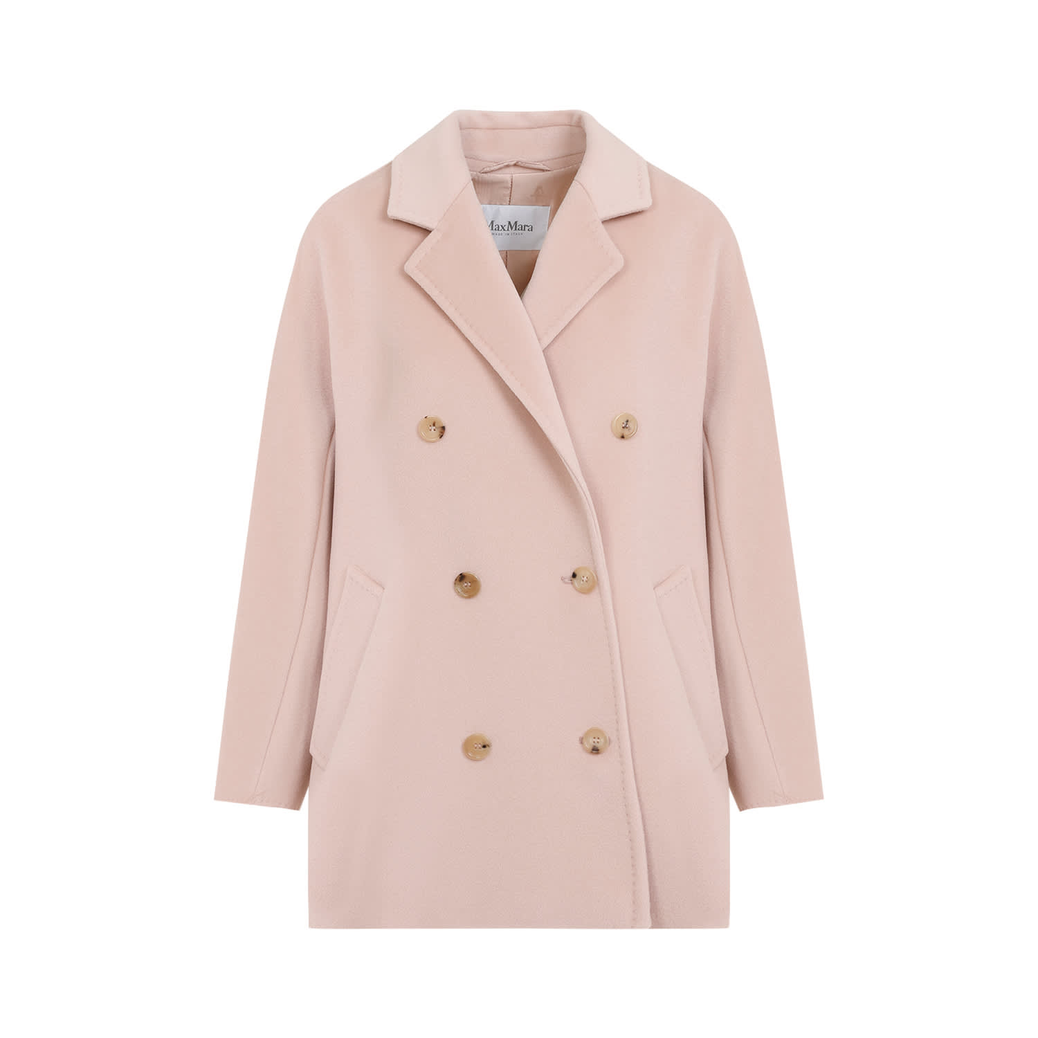 Max Mara Rebus Double-breasted Coat In Pink
