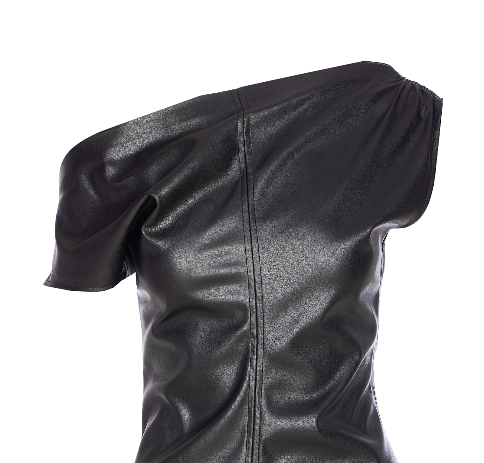 Aniye By Asymmetric Leather-effect Dress In Black