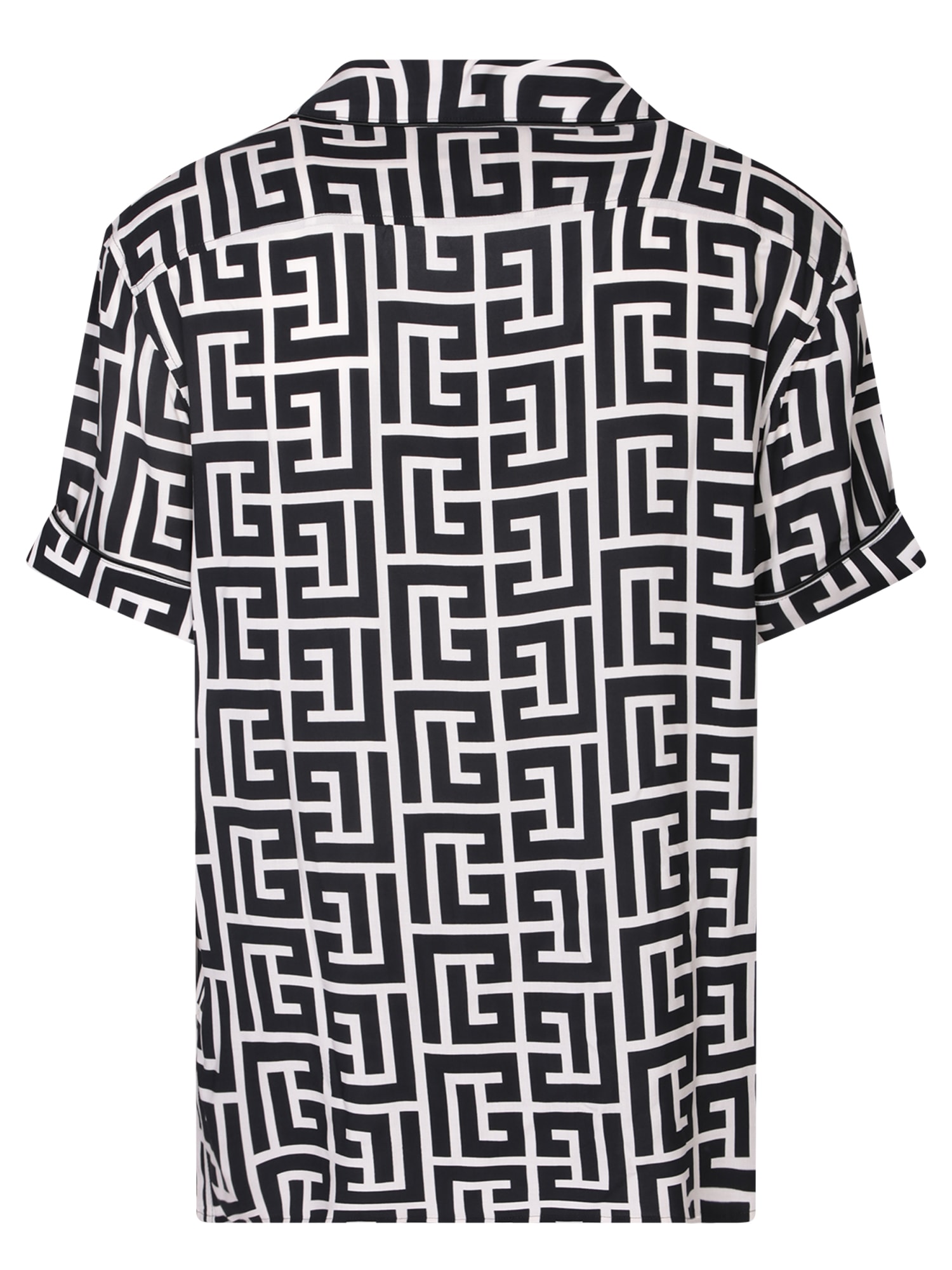 Shop Balmain Monogram Black And White Shirt