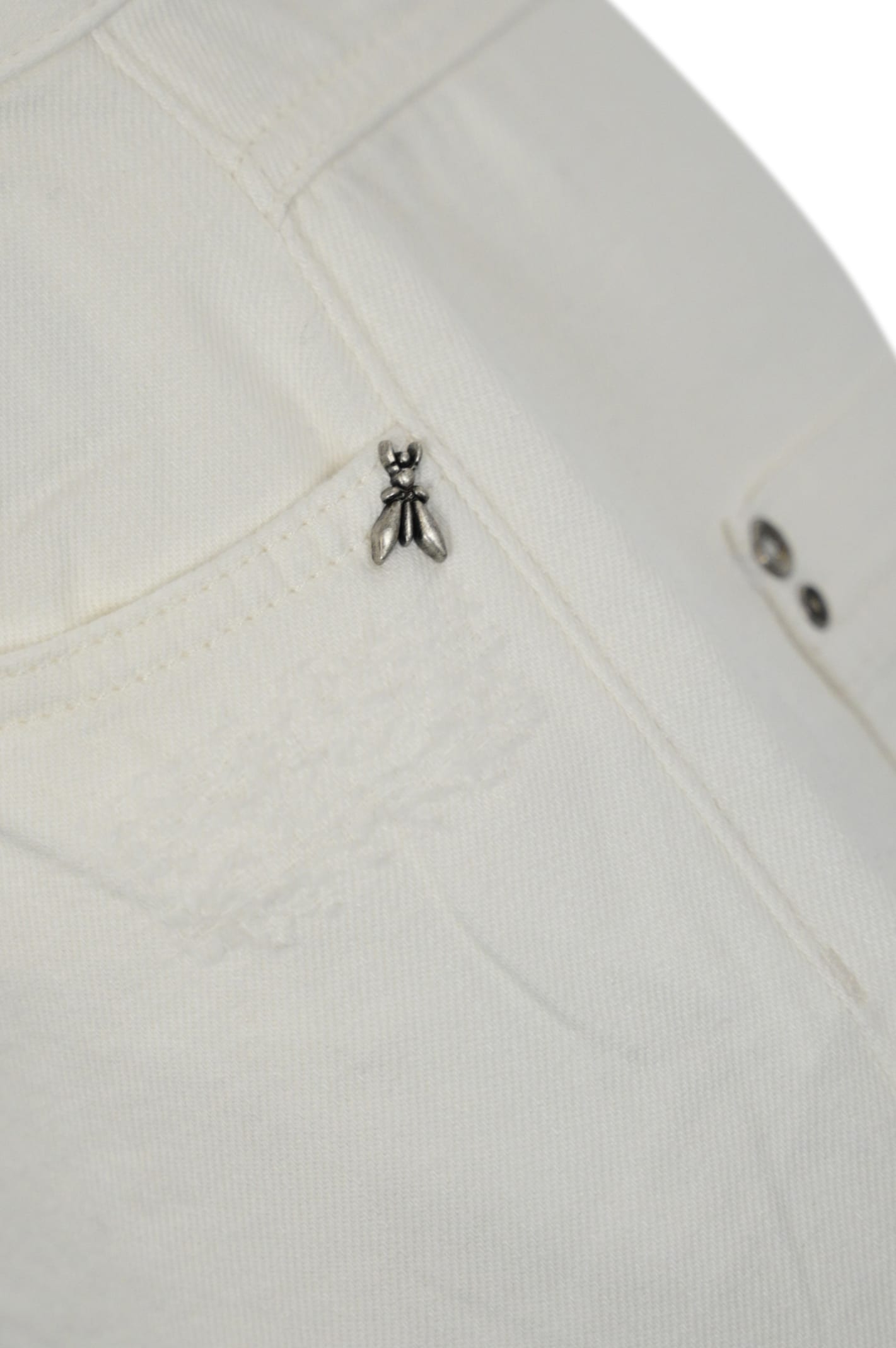 Patrizia Pepe White Denim Trousers In Bianco