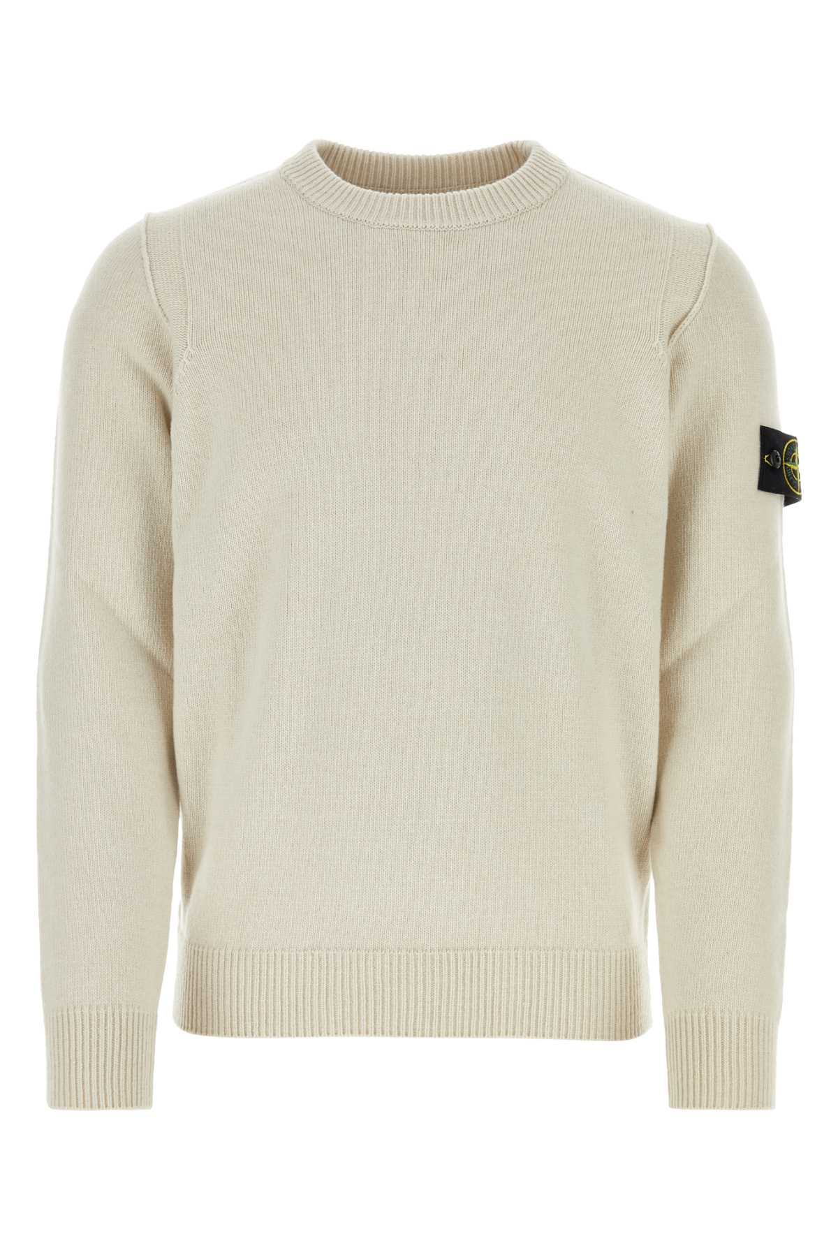 Stone Island Sand Wool Blend Sweater In Gold