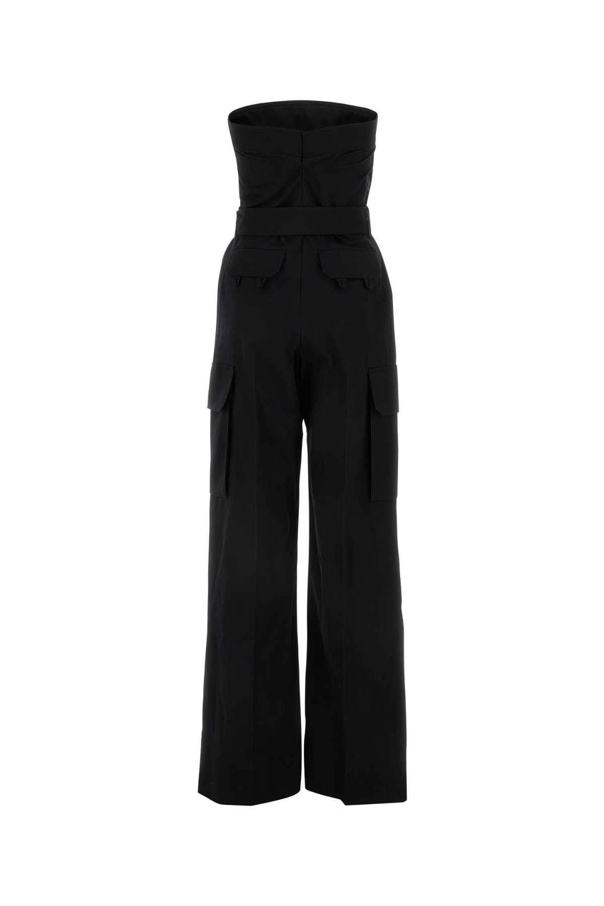 Shop Saint Laurent Black Drill Jumpsuit