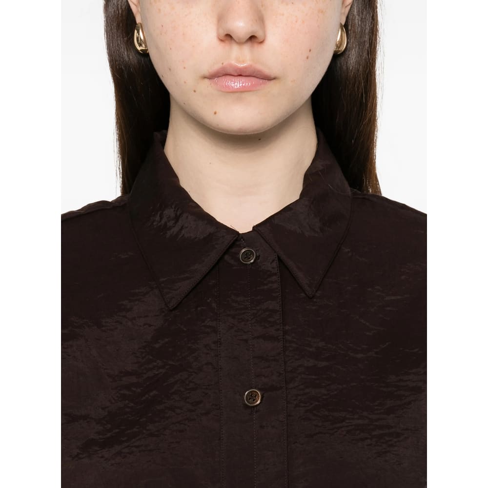 Studio Nicholson Polo-collar Shirt In Brown